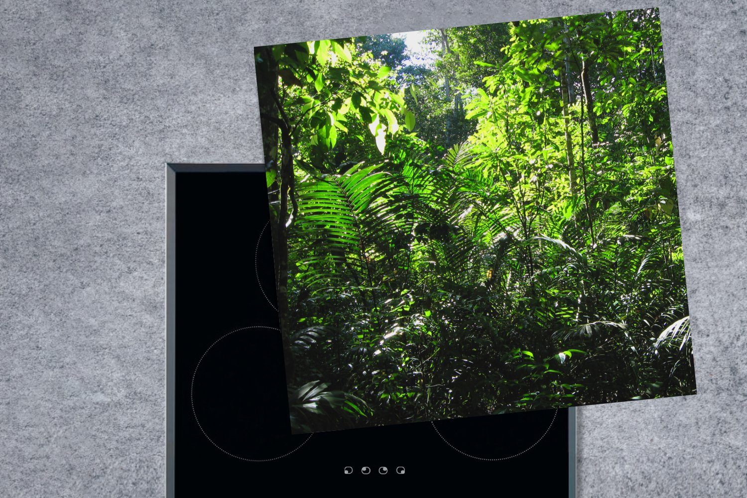 MuchoWow Herdblende-/Abdeckplatte Brasilien - Vinyl, (1 Ceranfeldabdeckung, Dschungel tlg), cm, Arbeitsplatte 78x78 für - Grün, küche