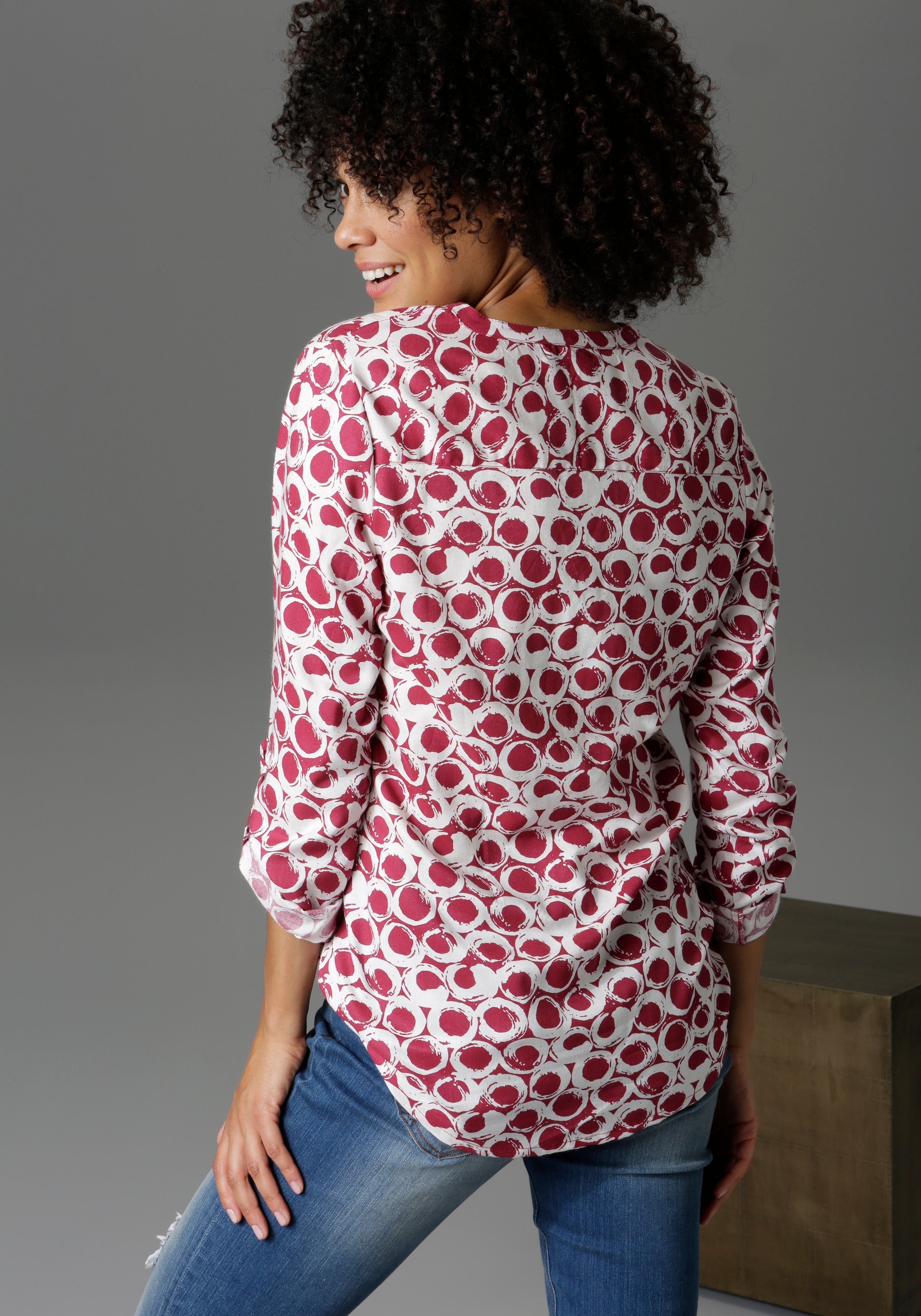 Aniston CASUAL Schlupfbluse mit krempelbaren Ärmeln – Bild 2 von 5