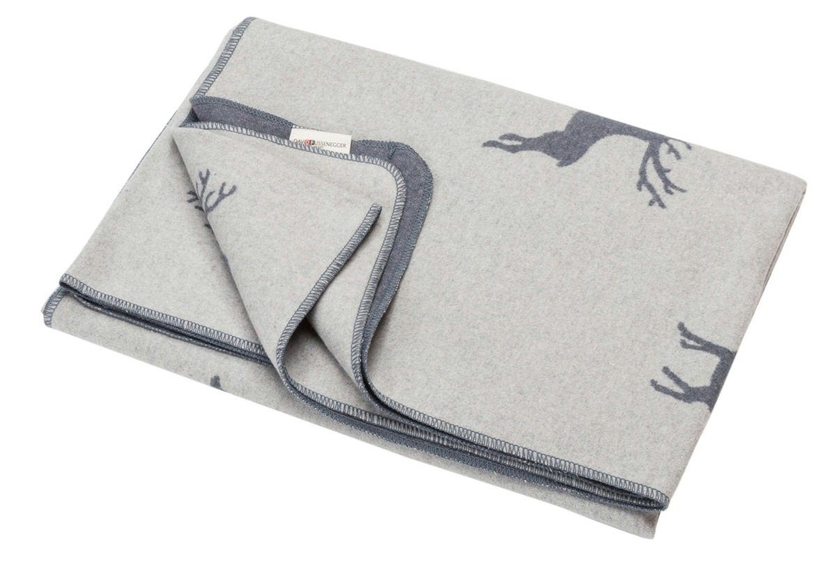 Wohndecke Silvretta 'Hirsche allover' 140 x 200 cm, DAVID FUSSENEGGER günstig online kaufen