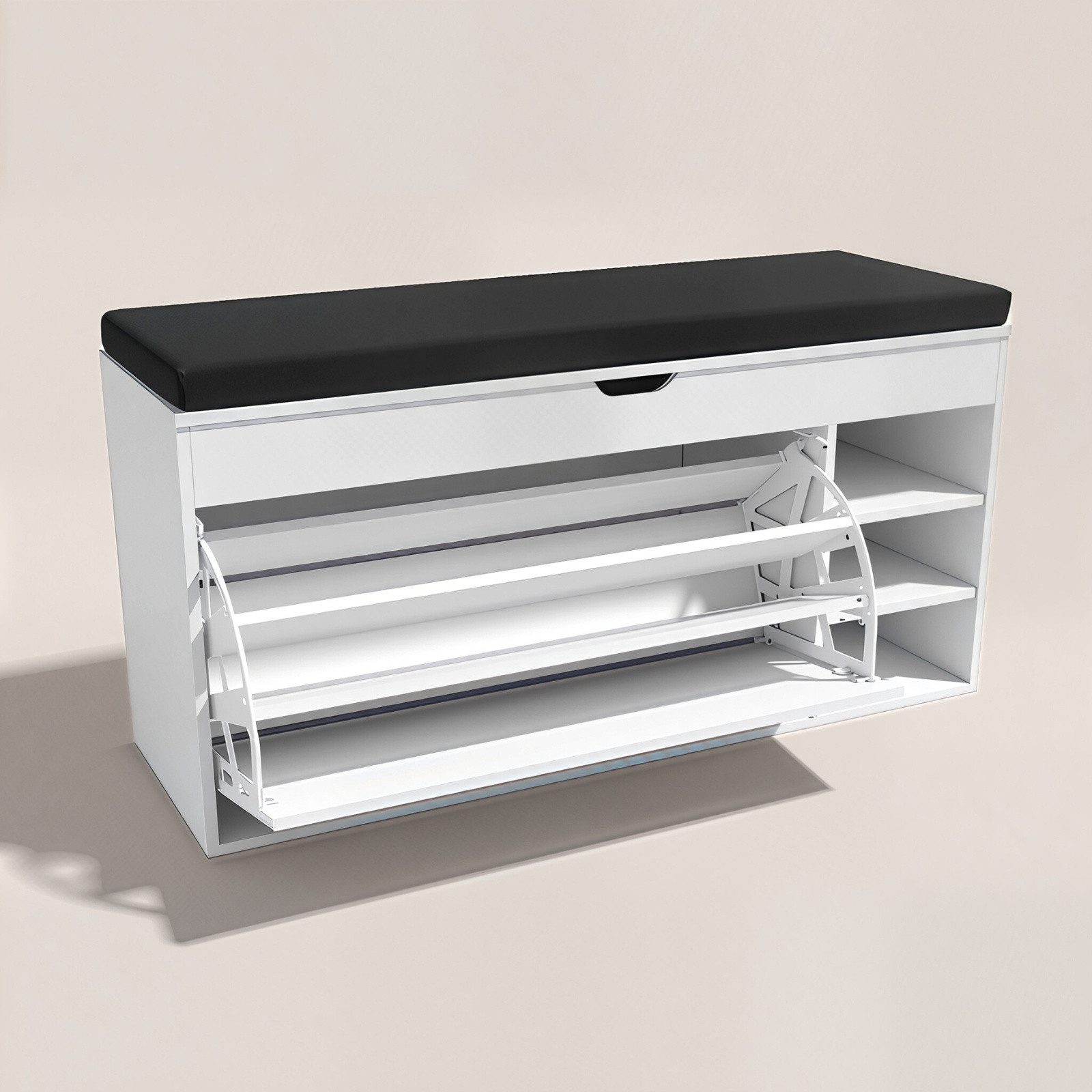 BOXIMO Schuhschrank Schuhschrank mit Sitzfläche und ausziehbaren Regalen GRADIA (Schuhschrank GRADIA mit Sitzbank) – Bild 4 von 5