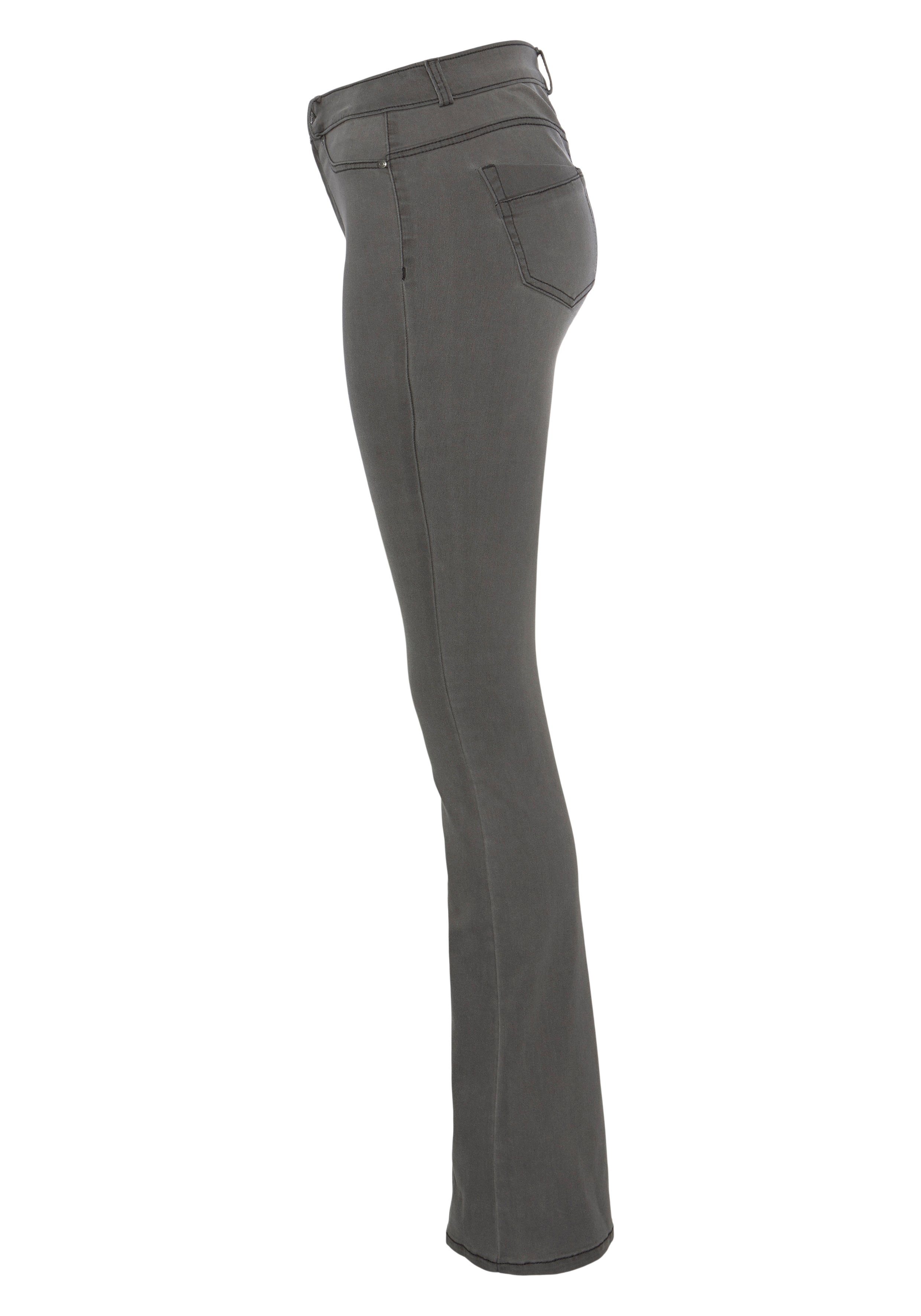 Arizona Bootcut-Jeans mit Stretch Waist High Ultra Shapingnähten grey-used