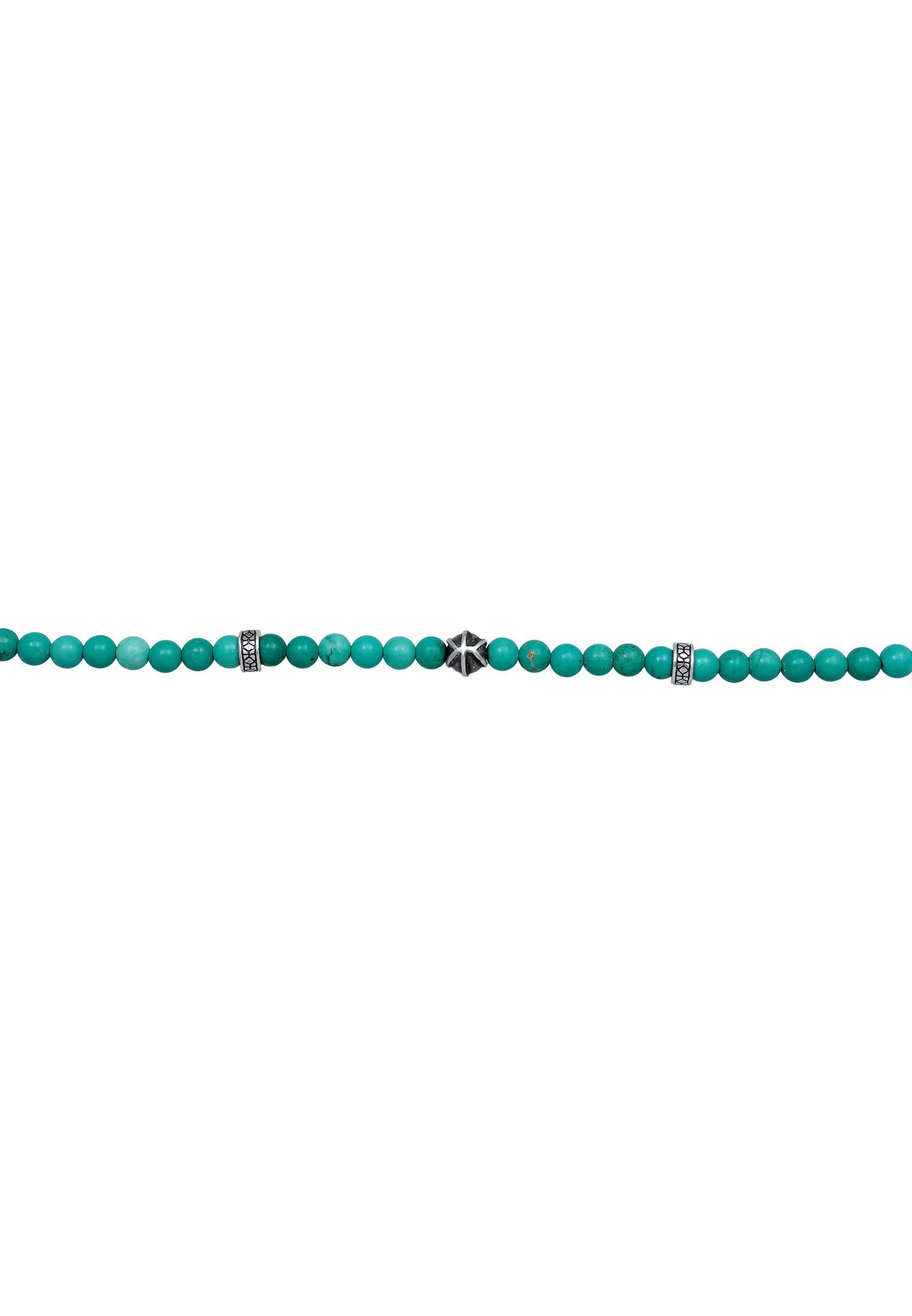 Kuzzoi Silberkette Howlith Türkis Edelstein Perlen Beads 925 Silber, Kugel
