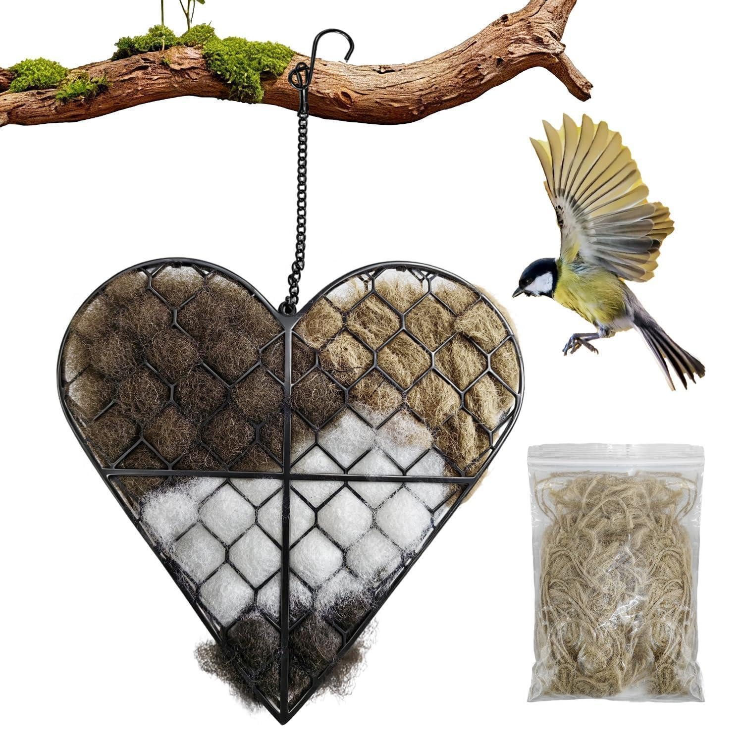 LuxusKollektion Nistkasten Herz Vogelnest mit Nistmaterial