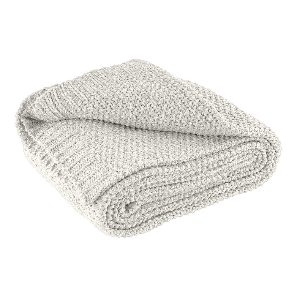 Wohndecke Strick, wometo, OEKO-TEX®, Kuscheldecke mit edlem & schlichtem Strickmuster