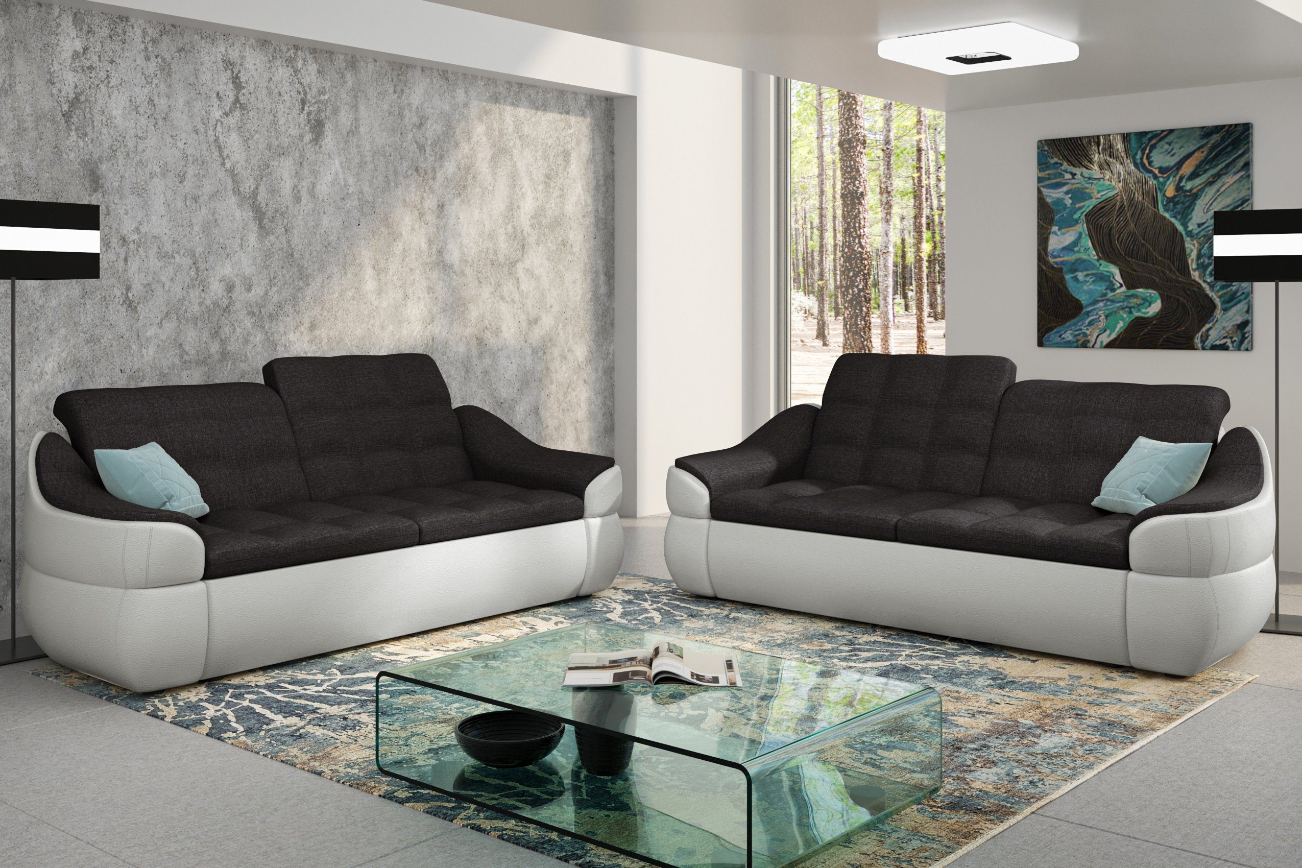 Stylefy Polstergarnitur Alisa, (Set made (2-tlg), Modern aus 2x2-Sitzer in bestehend Europa Design, Sofa