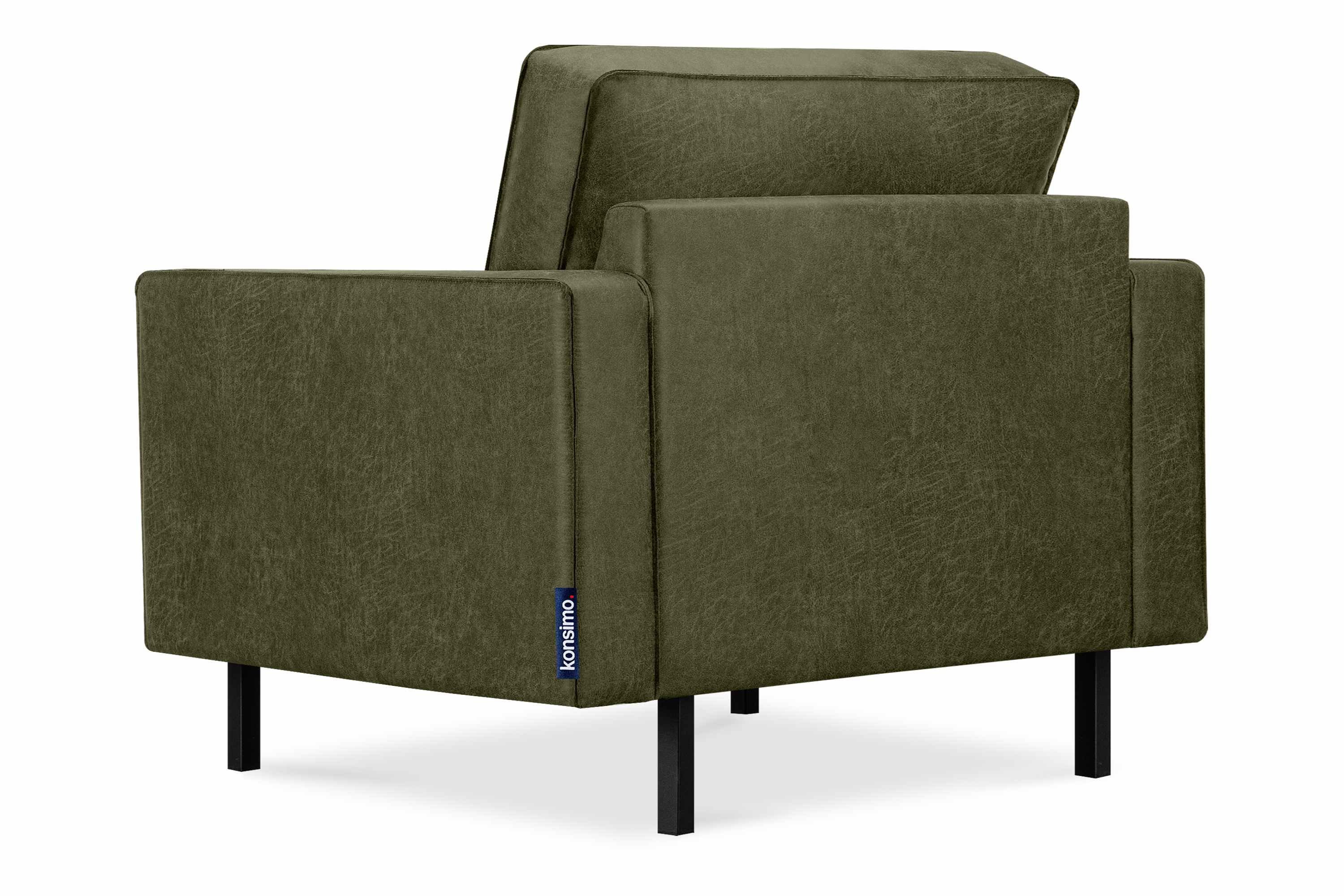 Loft-Stil Hergestellt Grundschicht: Sessel, | Konsimo INVIA grün Echtleder, | grün in grün Vintage, Sessel EU,