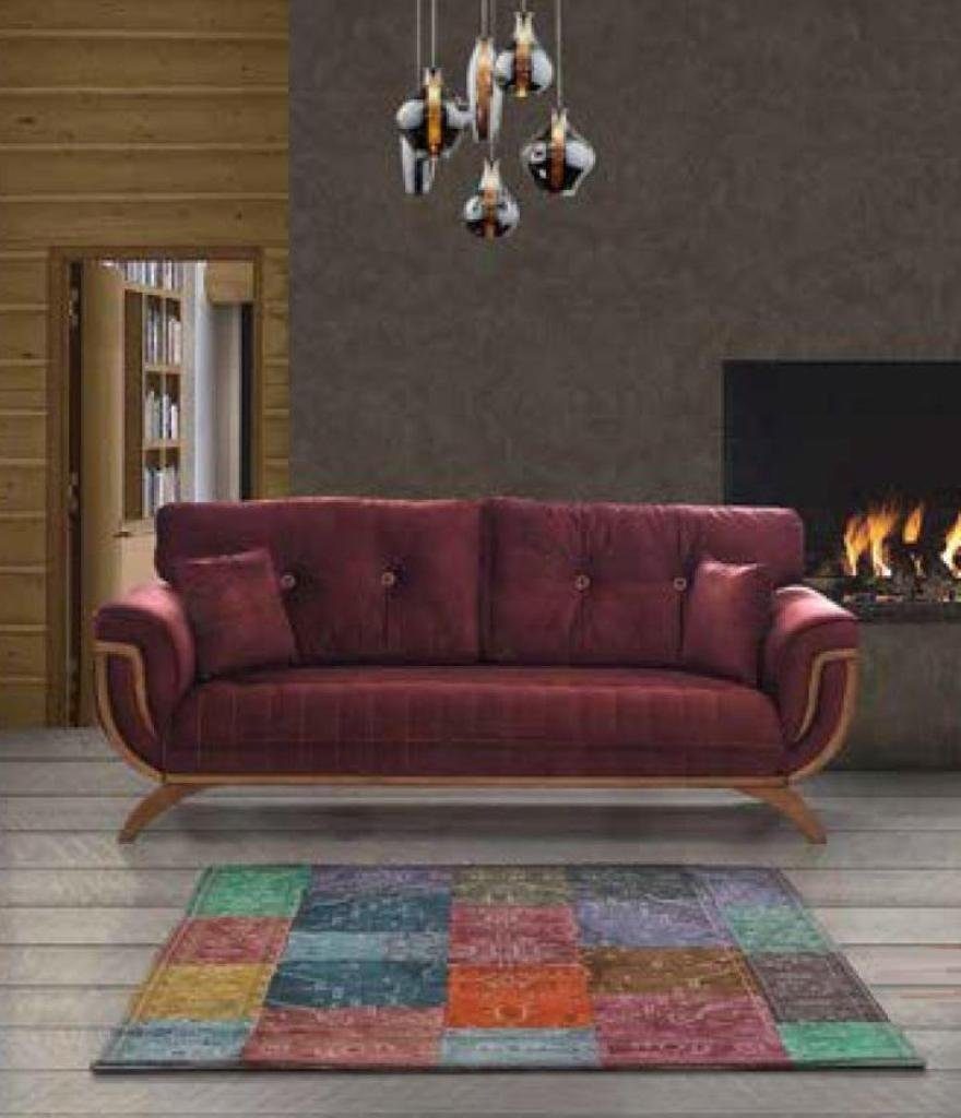 JVmoebel Sofa Luxus Dreisitzer Moderne Couch Möbel Rotes Sofa, Made in Europe