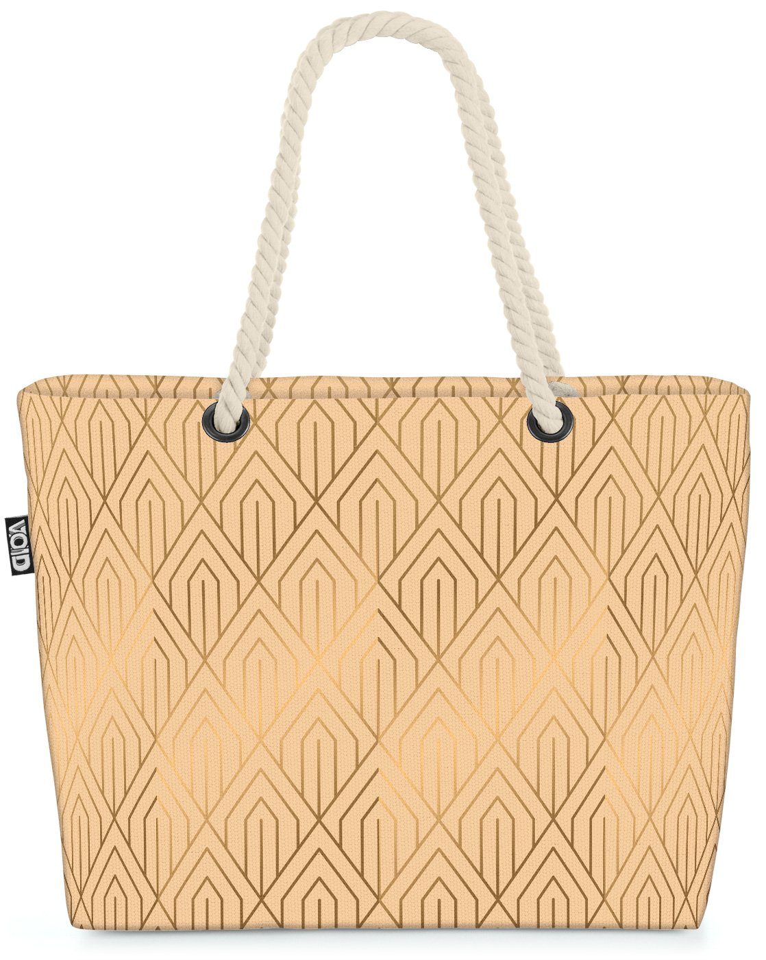 VOID Strandtasche (1-tlg), geometrie Deko 70er Muster 60er 80er gold retro Linie palme Art Bag Beach Luxus