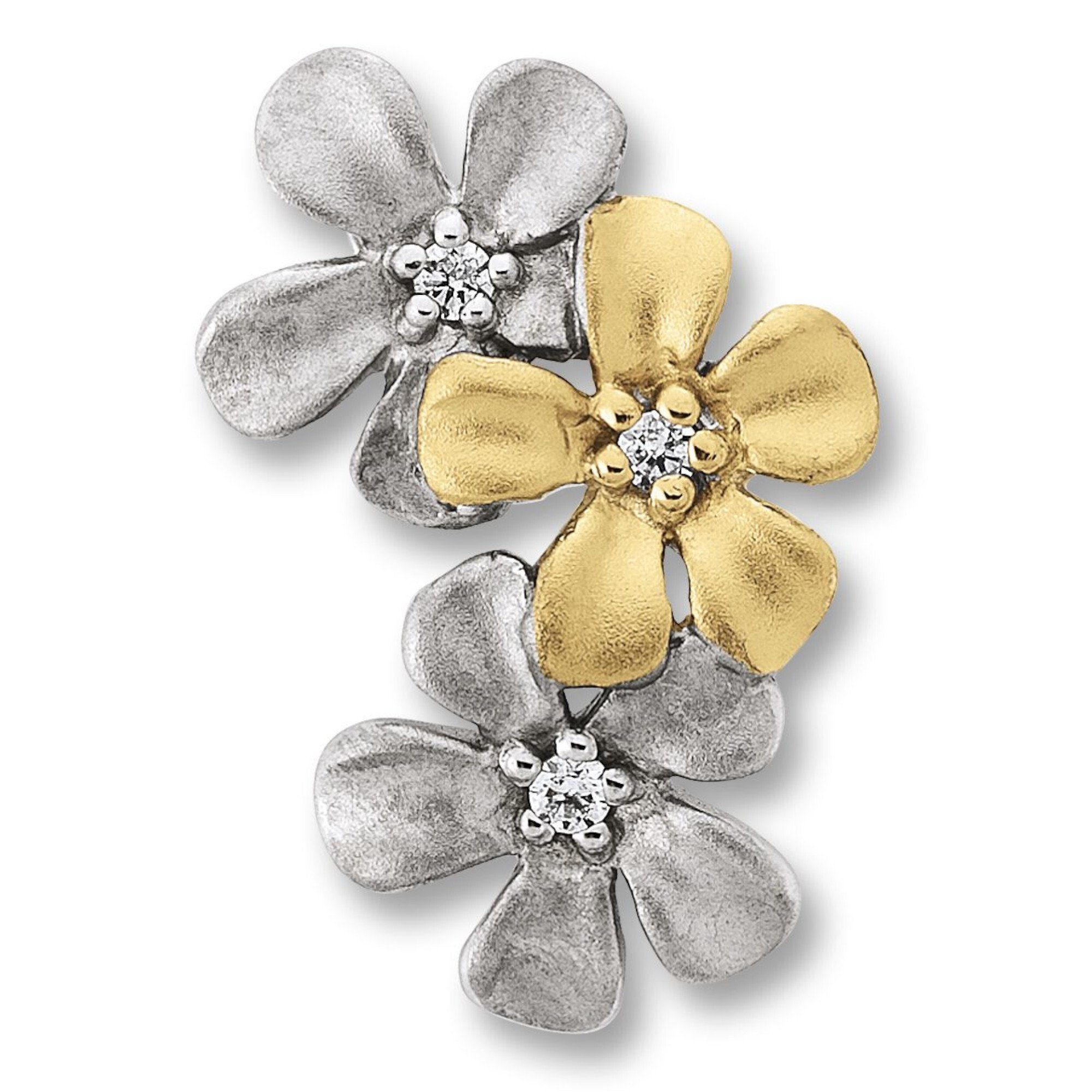 ONE ELEMENT Kettenanhänger Zirkonia Schmuck Blume Silber Damen 925 Blume aus Anhänger Silber