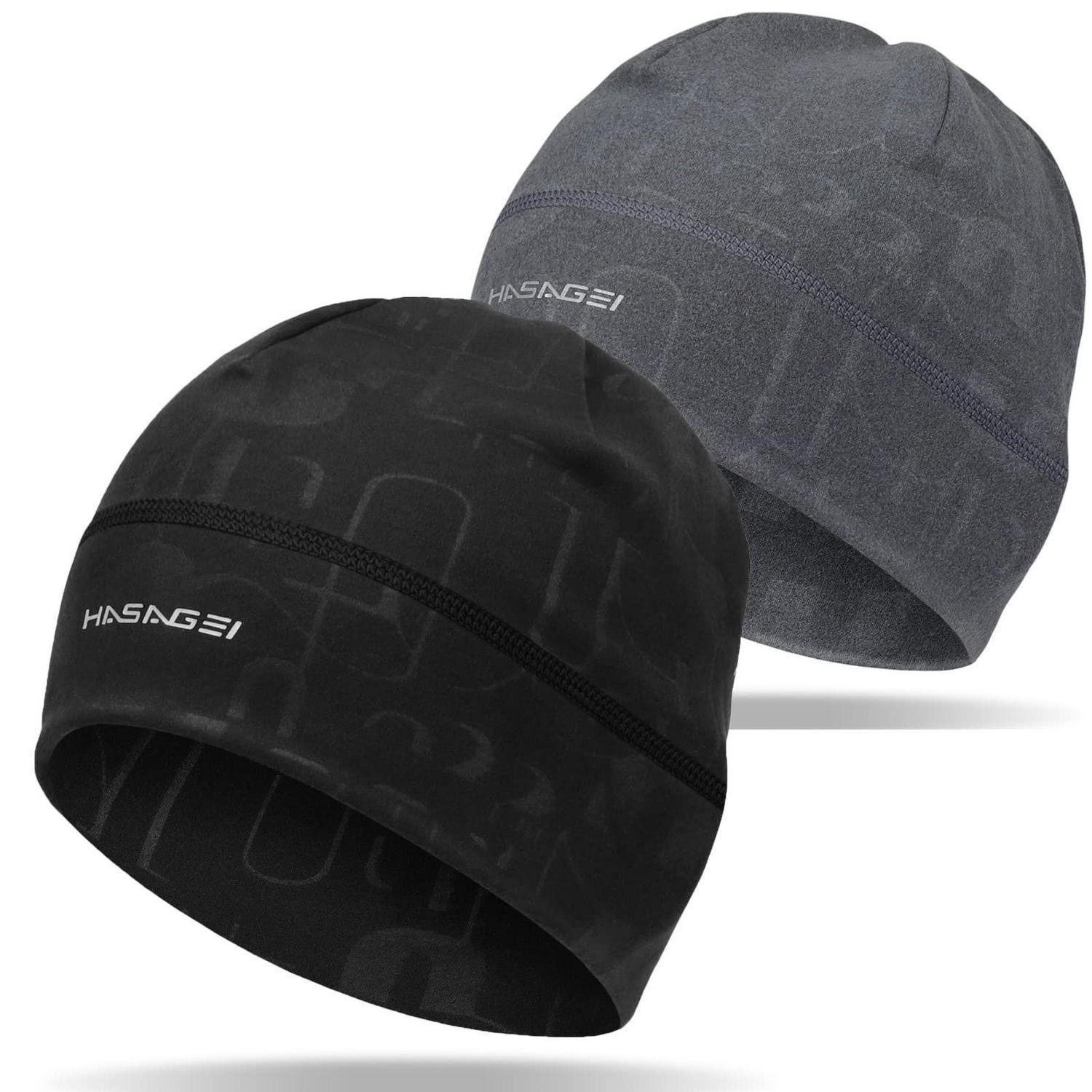 LuxusKollektion Fleecemütze Laufmütze Herren Damen Sport Fahrrad Einheitsgröße 01Schwarz+01grau
