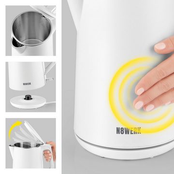 N8WERK Wasserkocher Teekocher Moonlight White Edition 1,5 Liter 2200W