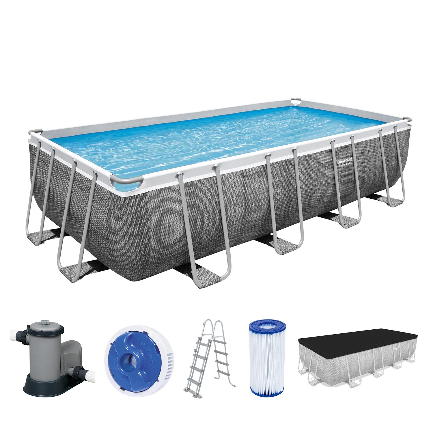 Framepool Power Steel™ Frame Pool Komplett-Set mit Filterpumpe 549 x 274 x 122