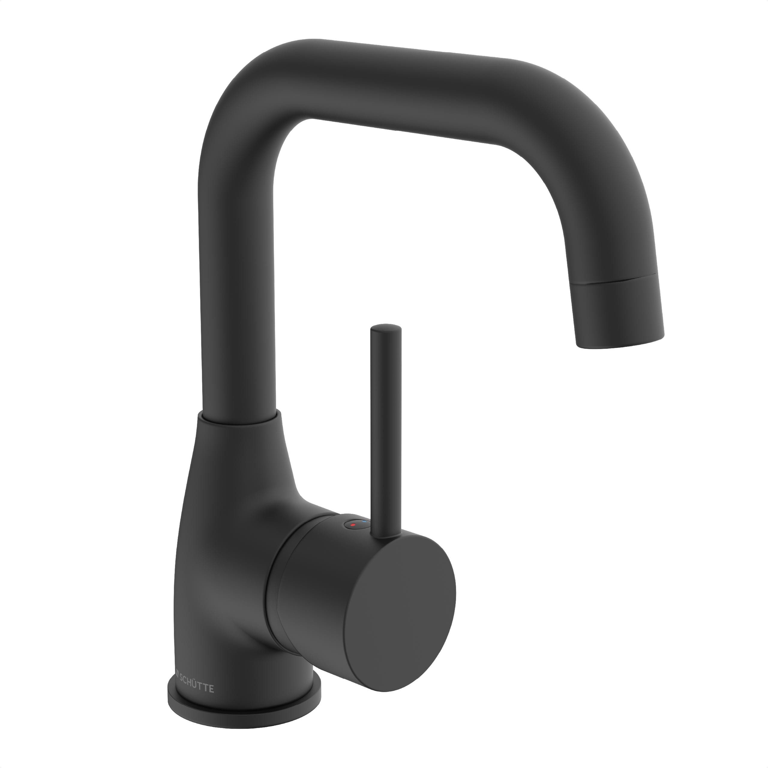 Schütte Waschtischarmatur RAVENNA chrom schwarz Pop-up Ablauf, Kartusche, M günstig online kaufen