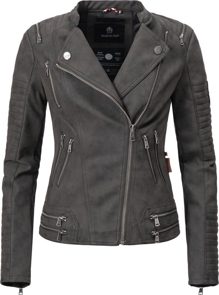 Marikoo Bikerjacke »Akikoo« rockige Damen Kunstlederjacke Übergangsjacke Marikoo Bikerjacke »Akikoo« rockige Damen Kunstlederjacke Übergangsjacke