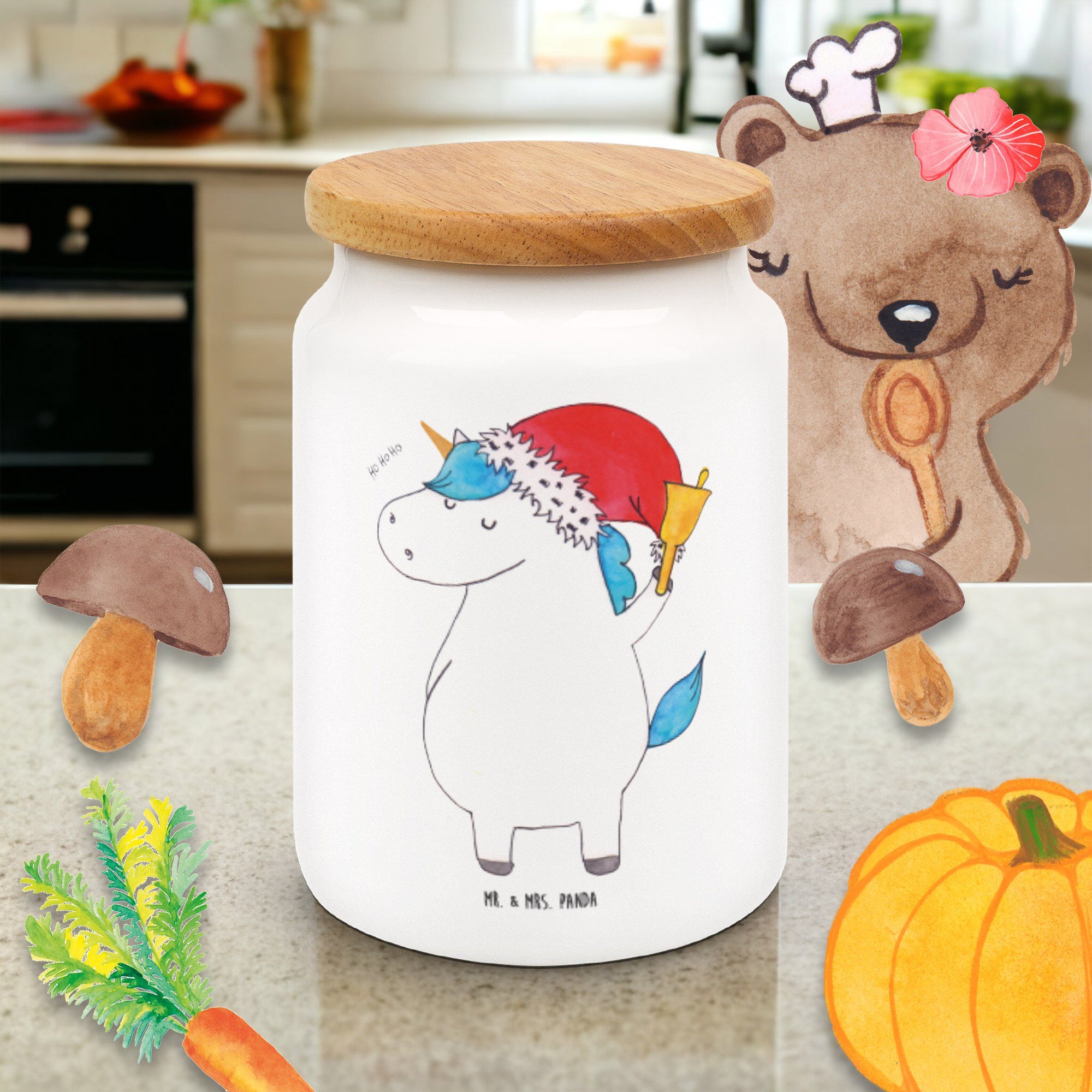 Weihnachtsmann Mr. Weiß Keramik, Vorratsdose (1-tlg) Panda Mrs. Geschenk, Vorratsbe, - Unicorn, Pegasus, & - Einhorn