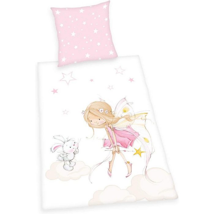 Bettwäsche Little Fairy Bettwäsche 135 x 200 cm Herding Baumolle 2 teilig Bettbezug Kopfkissenbezug Set kuschelig weich hochwertig