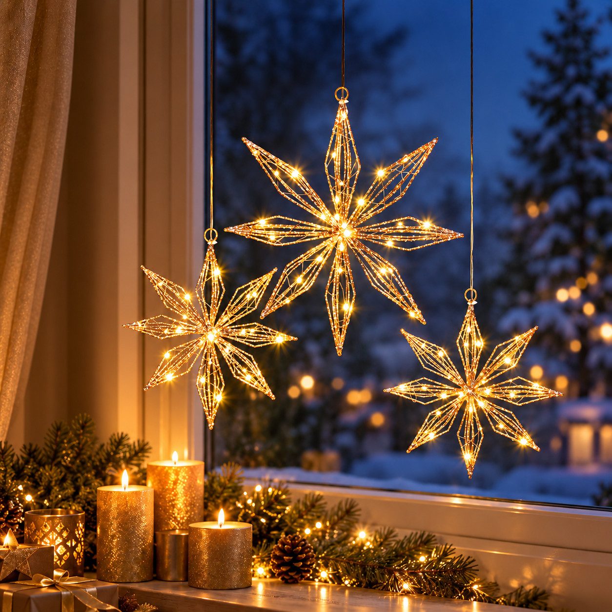 Weltbild LED-Dekofigur LED-Hängedeko Stern Shine 30 cm Weihnachtsdeko Adventsdeko LED-Stern, Lichtdeko Hängestern Wohnungsdeko Dekostern Fensterdeko Winterdeko