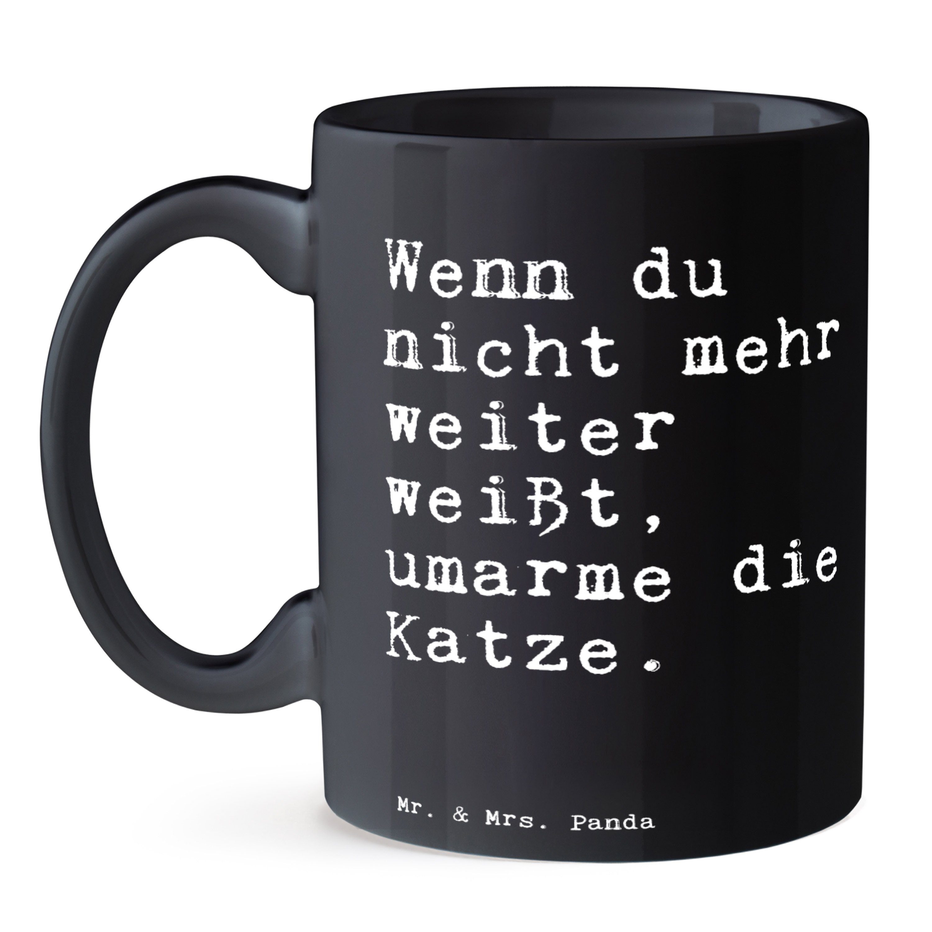 Wenn Tasse - mehr... & du Keramik Kaffeeb, Panda Mode, Mr. Schwarz nicht Schwarz Mrs. - Weisheiten, Geschenk,