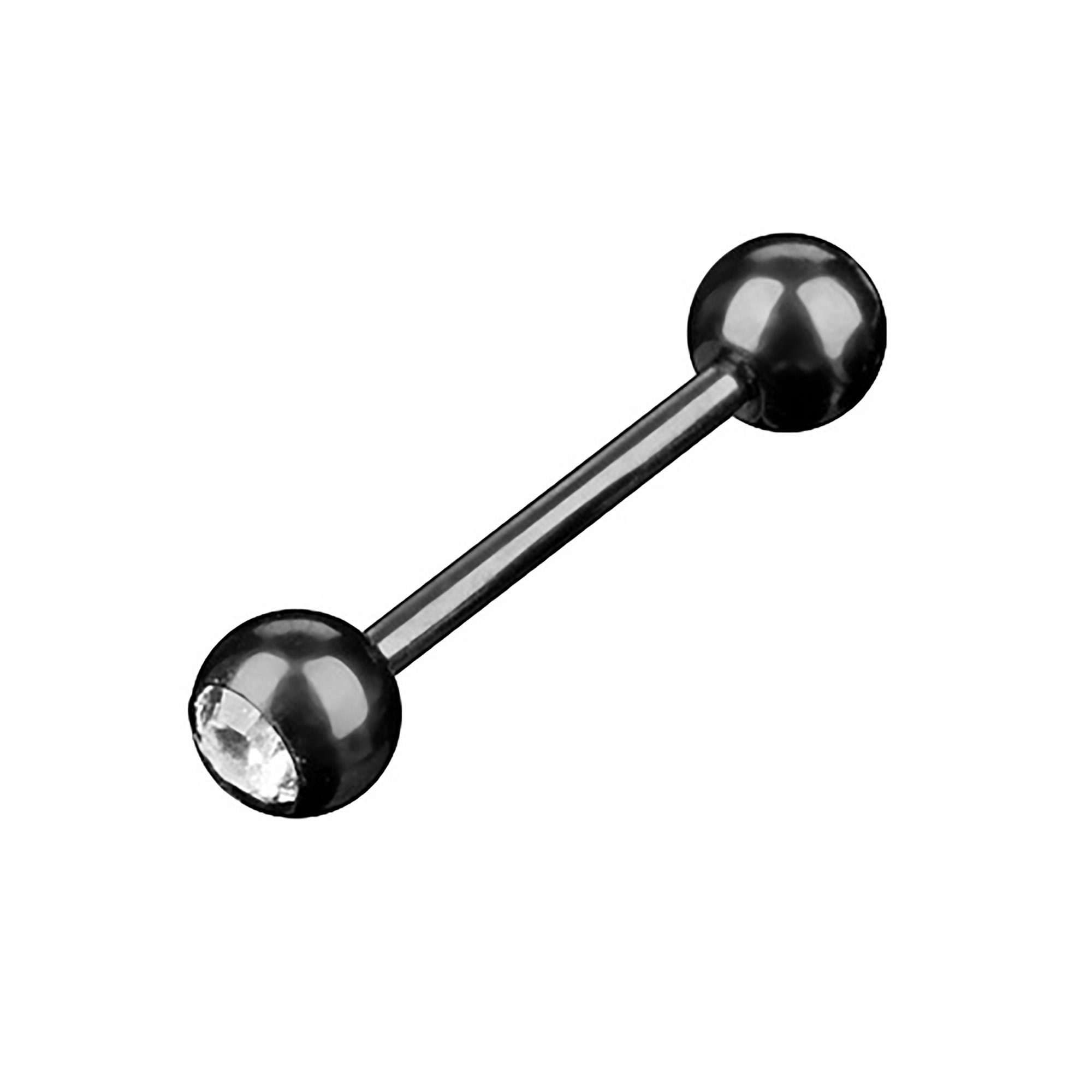 Taffstyle Piercing-Set Zungenpiercing Intim Ohr Kugel Schwarz Kristall, Bar günstig online kaufen