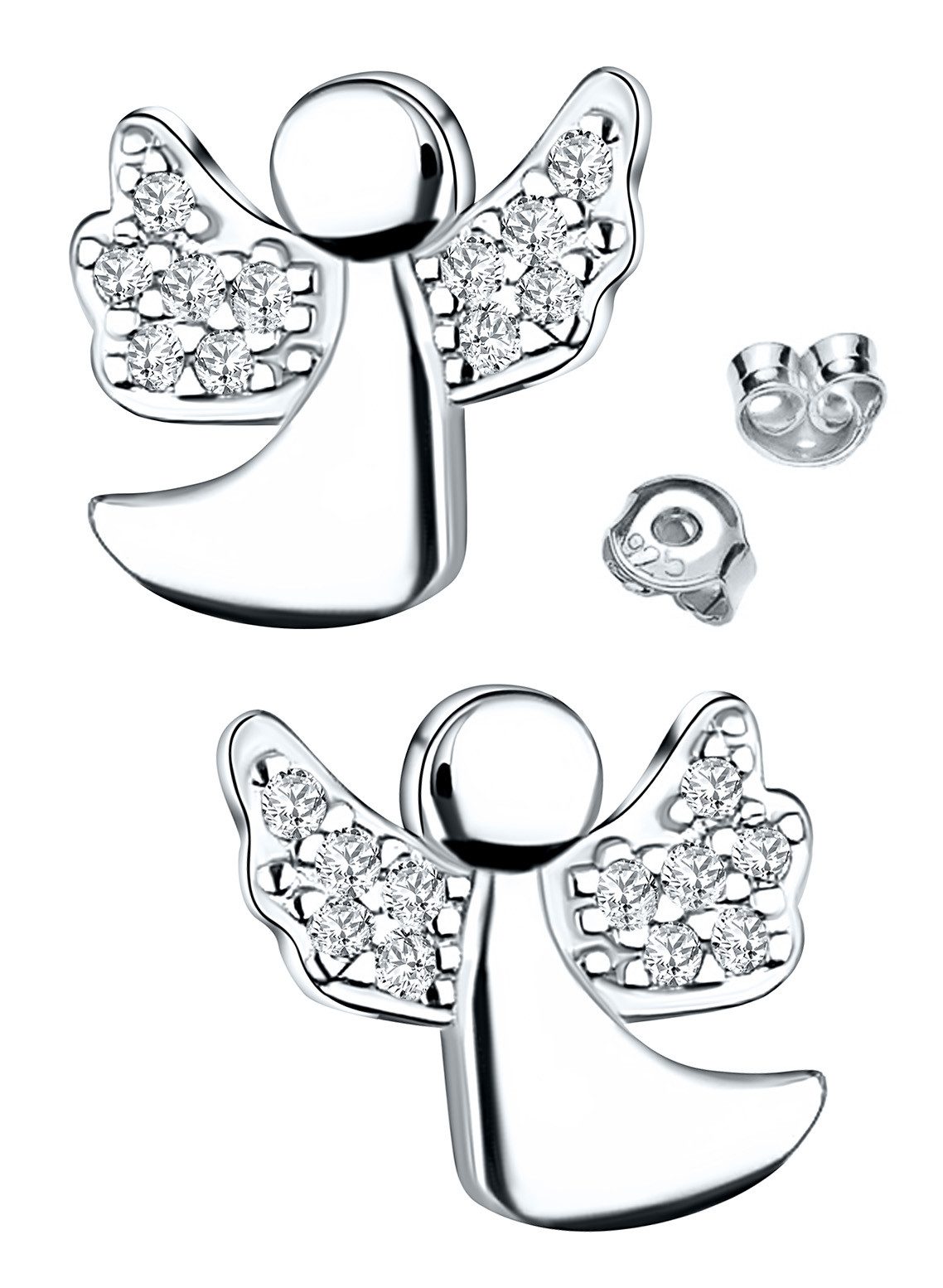 Paar Ohrstecker 925 Silber Schutz-Engel Ohrringe Schmuck für Kinder Mädchen Damen