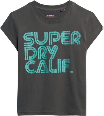 Superdry Kurzarmshirt RETRO GLITTER LOGO CAP SLV TEE