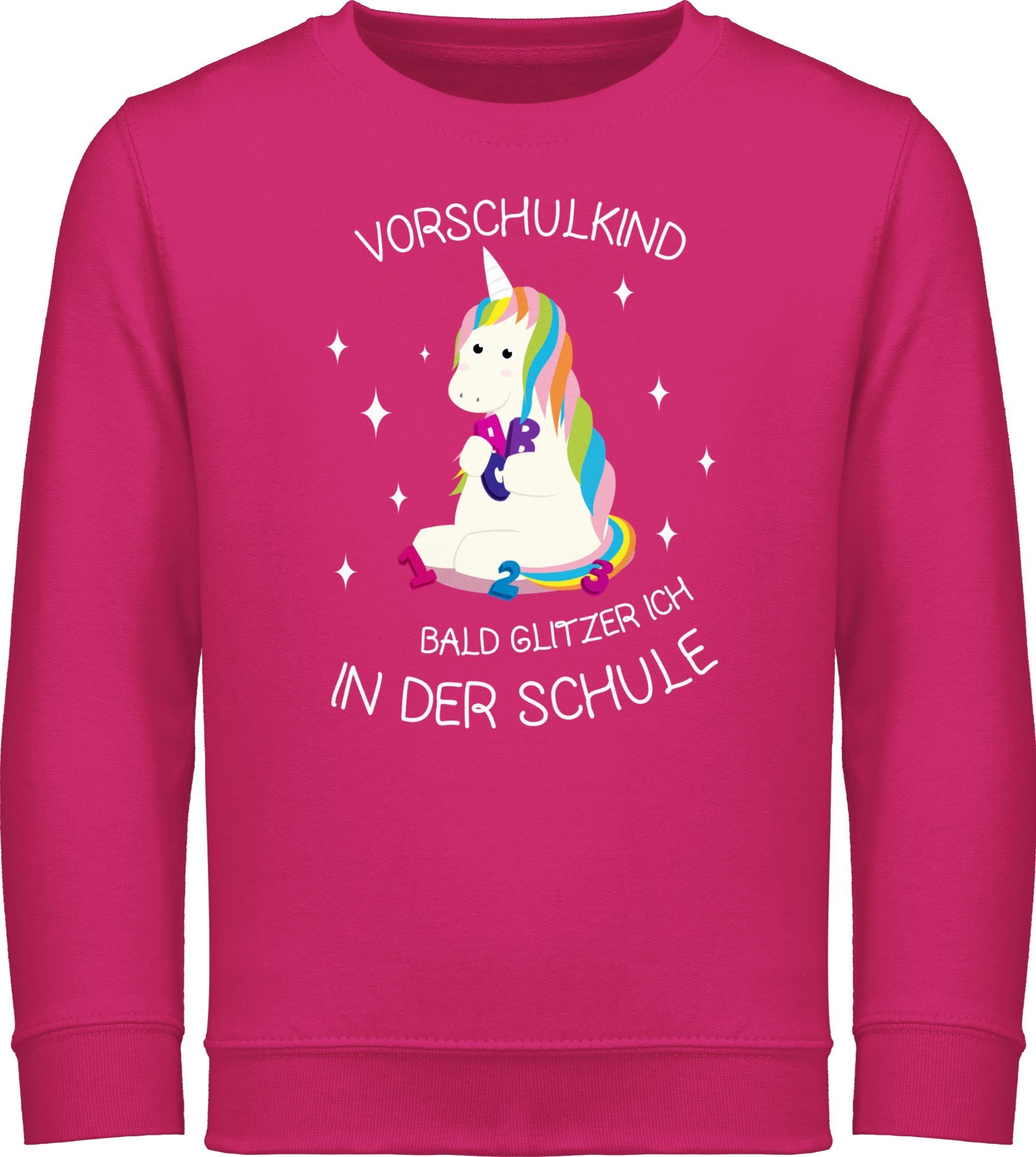 Shirtracer Sweatshirt Vorschul-Kind Einhorn Einschulung Mädchen 1 Fuchsia