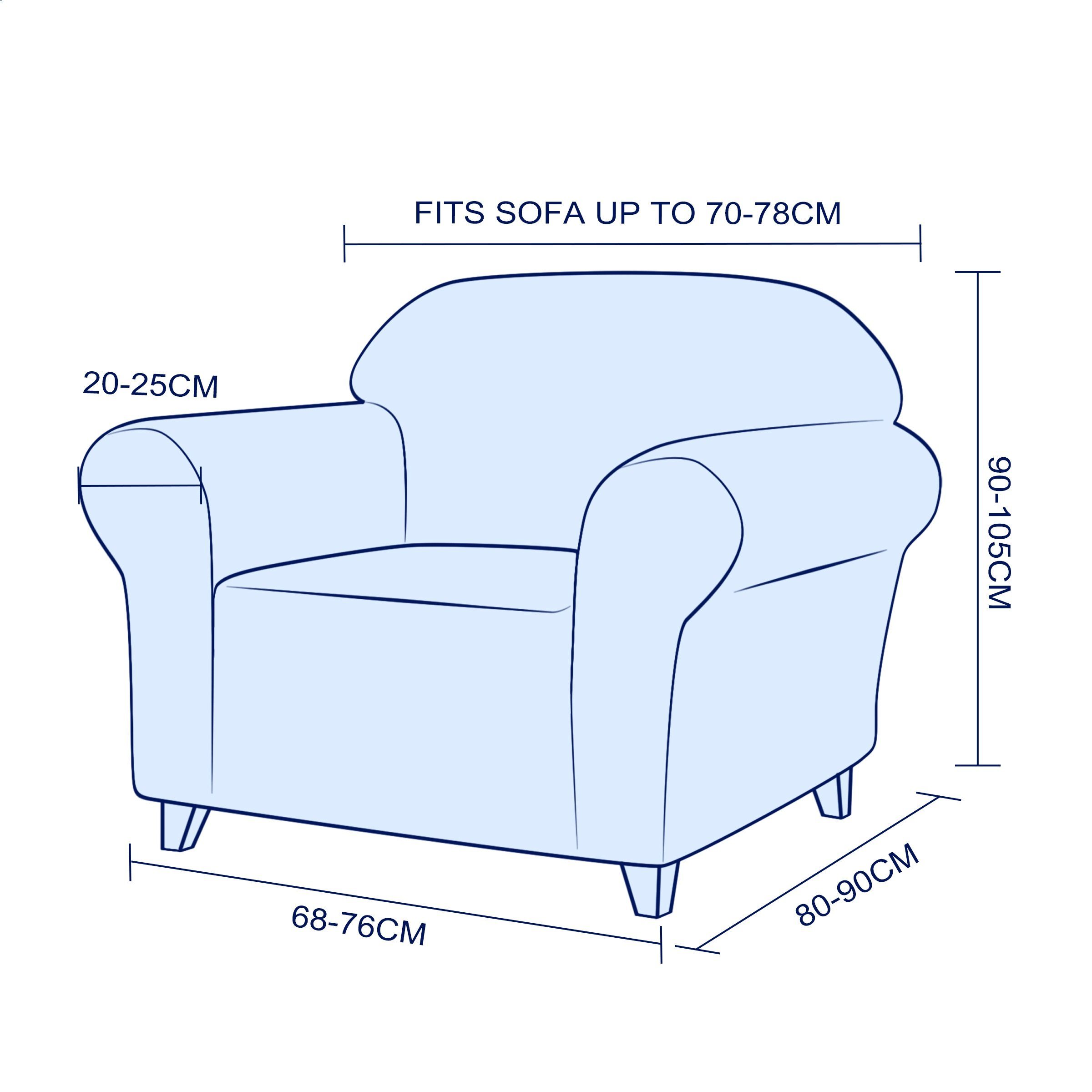 Dehnbarer Sofabezug, blaugrün 1 Stoff Sitzer SUBRTEX, Sofahusse waschbarer