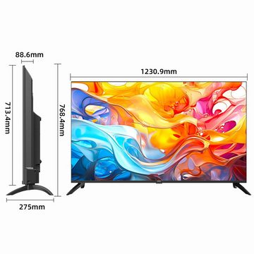 CHiQ U55QH7C QLED-Fernseher (139,00 cm/55 Zoll, 4K Ultra HD, Android TV, Smart-TV, QLED 4K, Quantum dot HDR 10, Rahmlos design, Google TV)