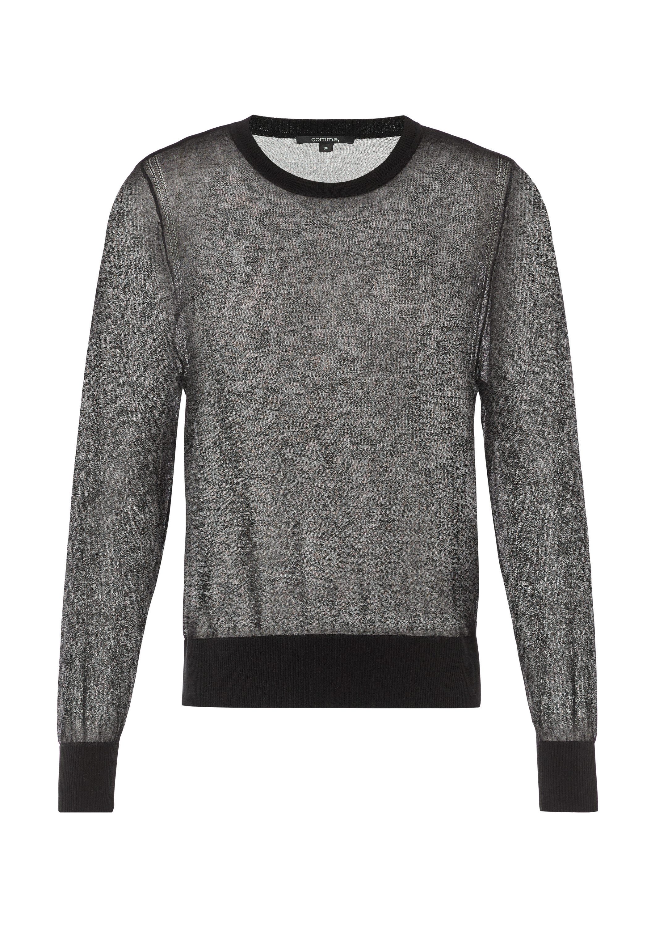 comma Longpullover Strickpullover Strickpullover in transparenter günstig online kaufen