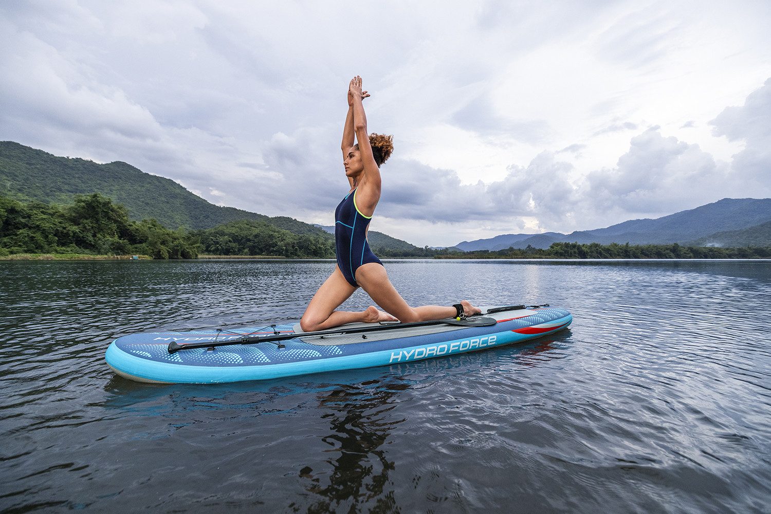 Bestway SUP-Board Hydro Force Oceana™, Allround, (Set, 1 tlg., inkl. Pumpe, Kombipaddel, Transportrucksack), 305 x 84 x 15 cm