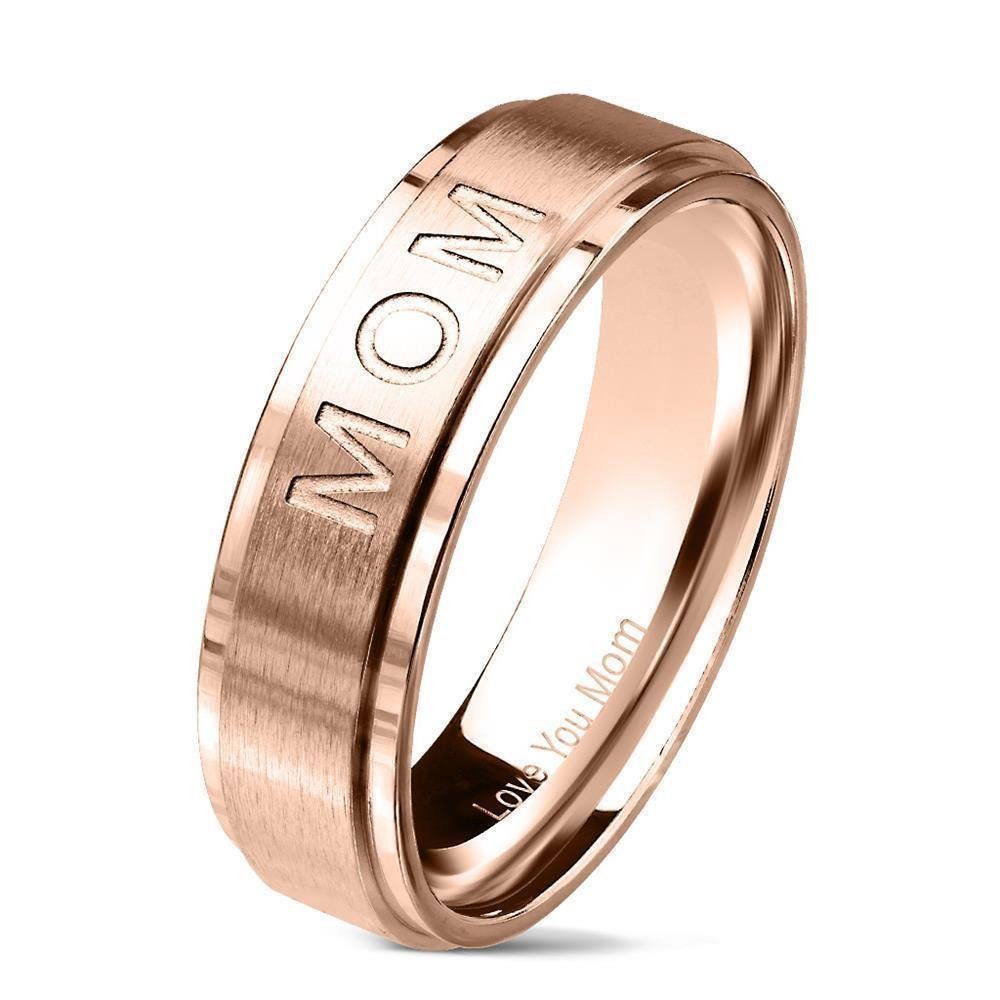 BUNGSA Fingerring Ring MOM Mama aus Edelstahl Damen (Ring)