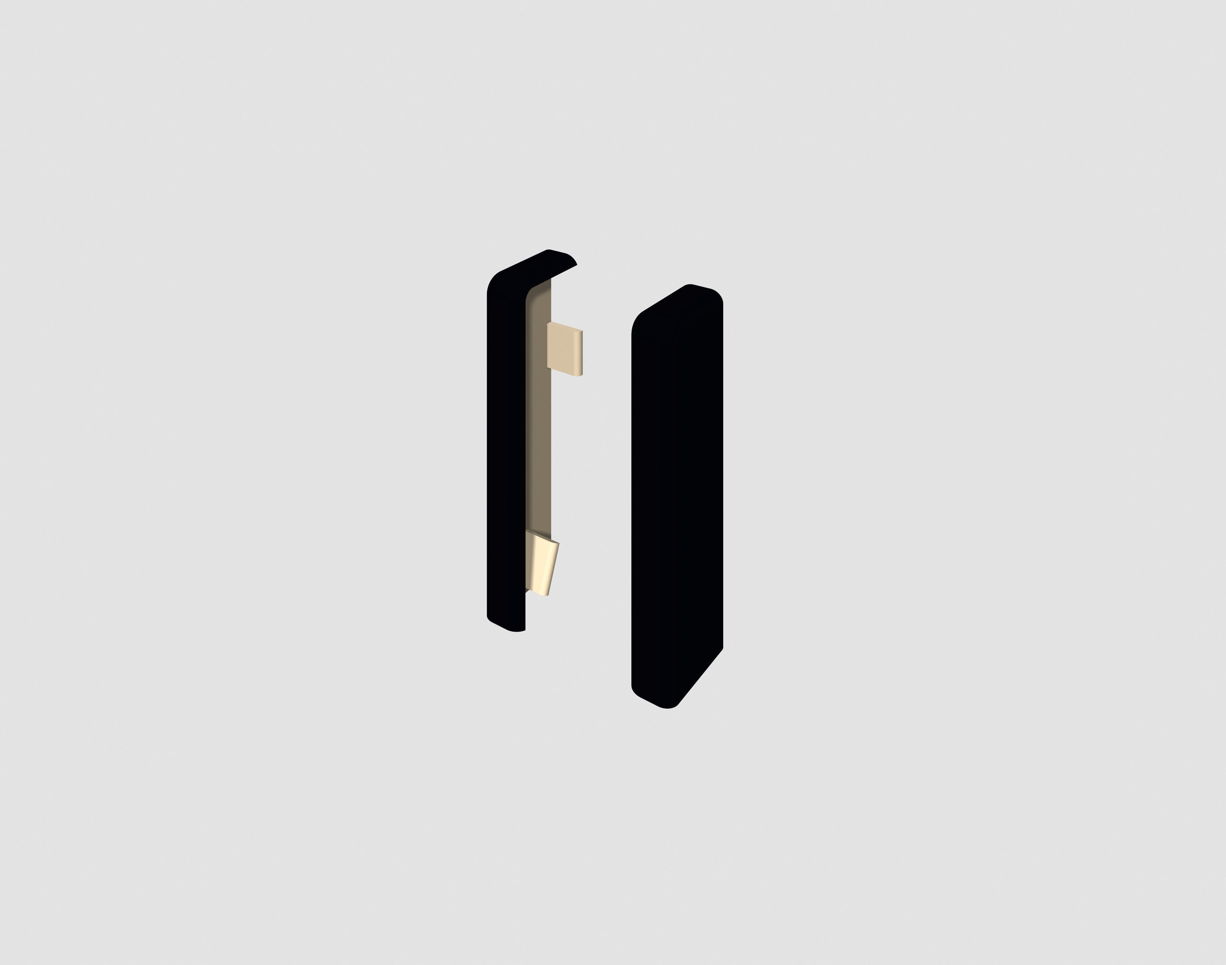 EGGER Sockelleisten-Endstücke Universal schwarz, L: 2.2 cm, H: 5.9 cm, 2-St., neues kubisches Profil; 2 Stück