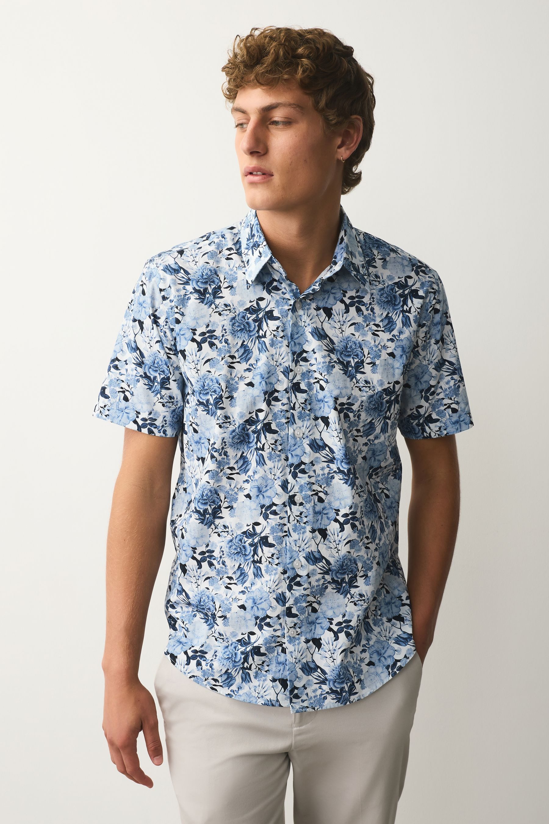 Kurzarmhemd Kew Garden Regular Fit Kurzarmhemd, Garten-Print