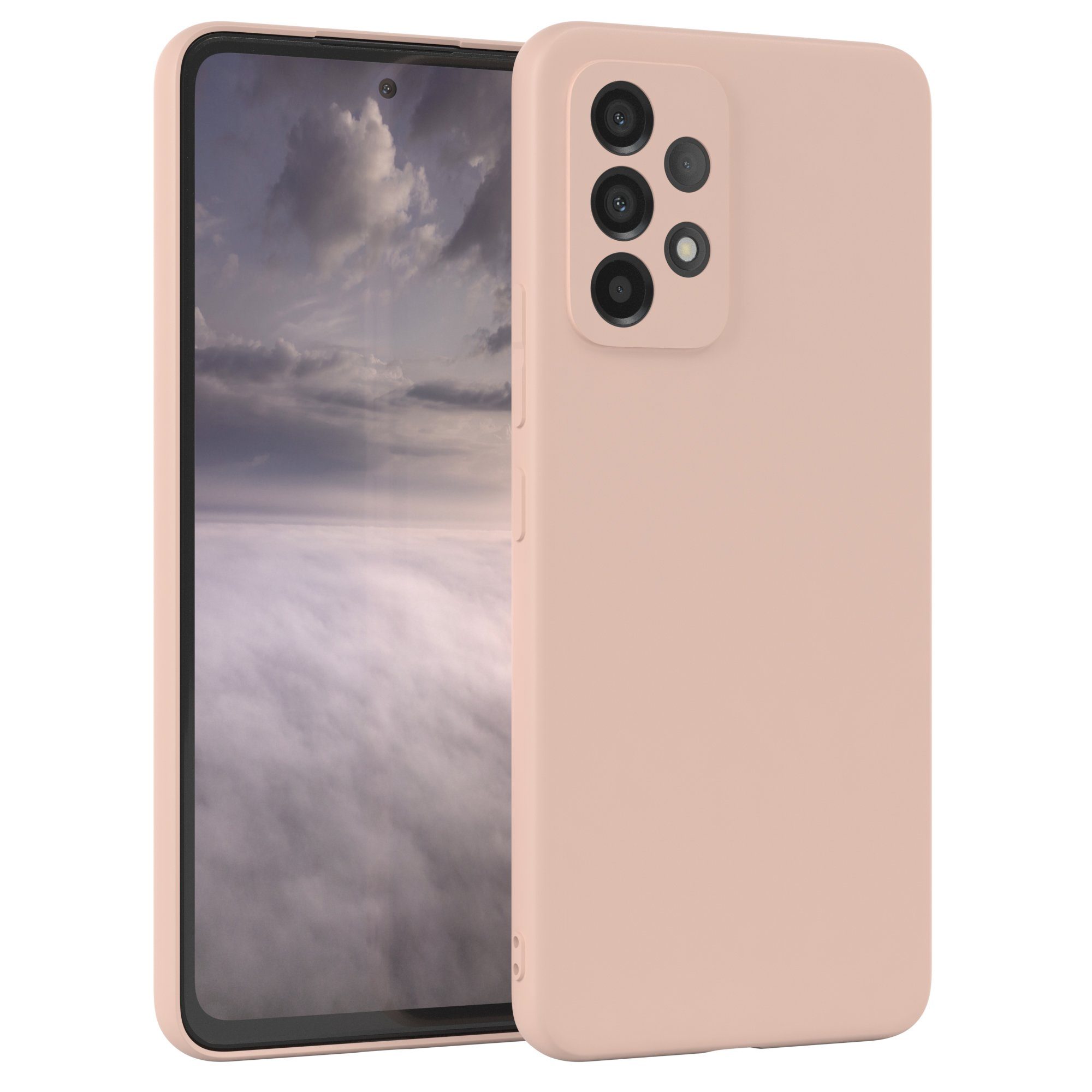 EAZY CASE Handyhülle für Samsung Galaxy A53 5G Hülle Silikon 6,5 Zoll, Silikon Schutzhülle mit Kameraschutz kratzfest bumper Rosa Altrosa