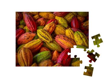 puzzleYOU Puzzle Kakaoschoten, 48 Puzzleteile, puzzleYOU-Kollektionen Landwirtschaft, Essen und Trinken