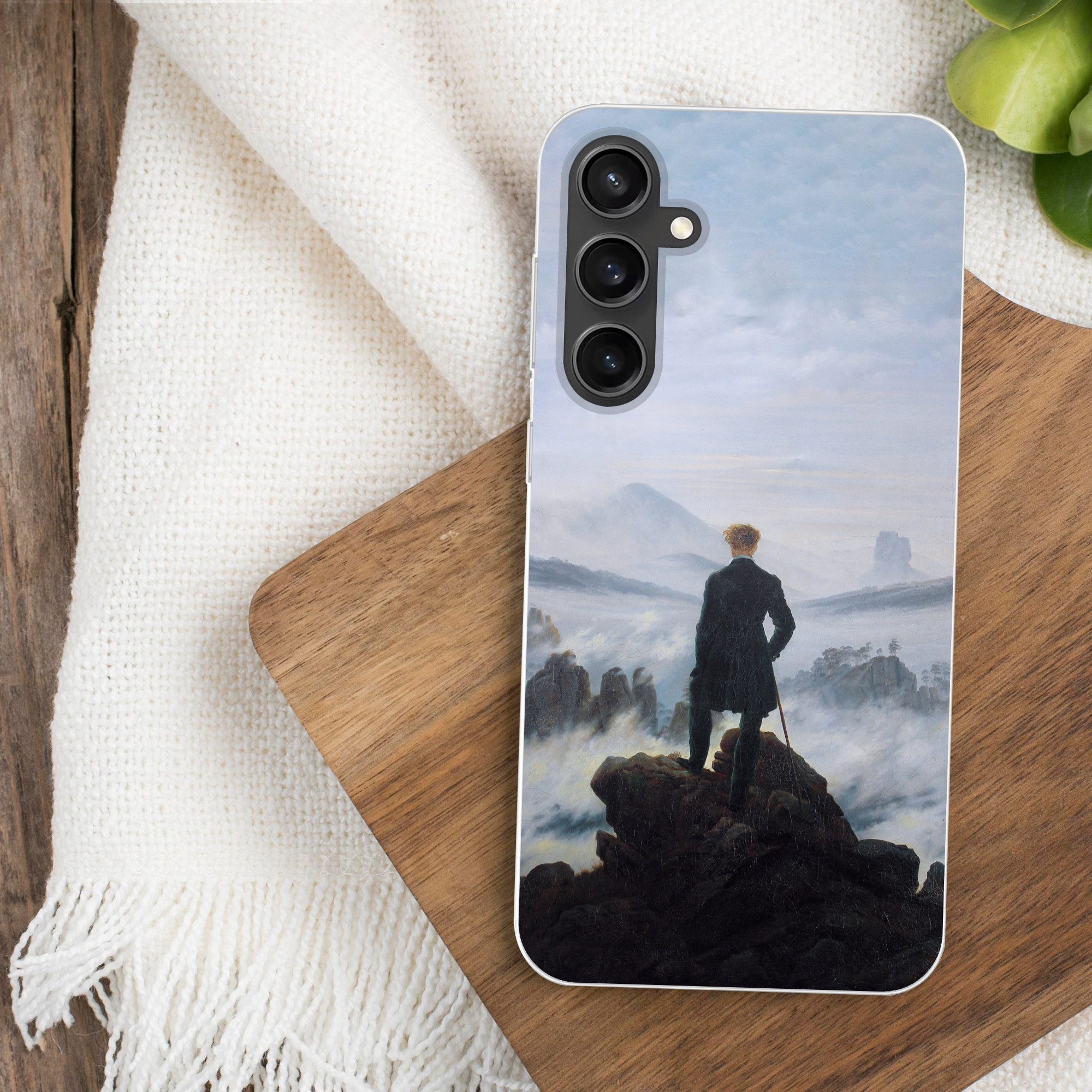 MuchoWow Handyhülle für Samsung Galaxy S23 FE Der Wanderer über dem Nebelmeer - Caspar Dav