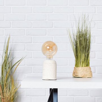 Lightbox Tischleuchte, ohne Leuchtmittel, dekorative Tischlampe im Nature Style mit Schalter - Beton/Seil 12cm h