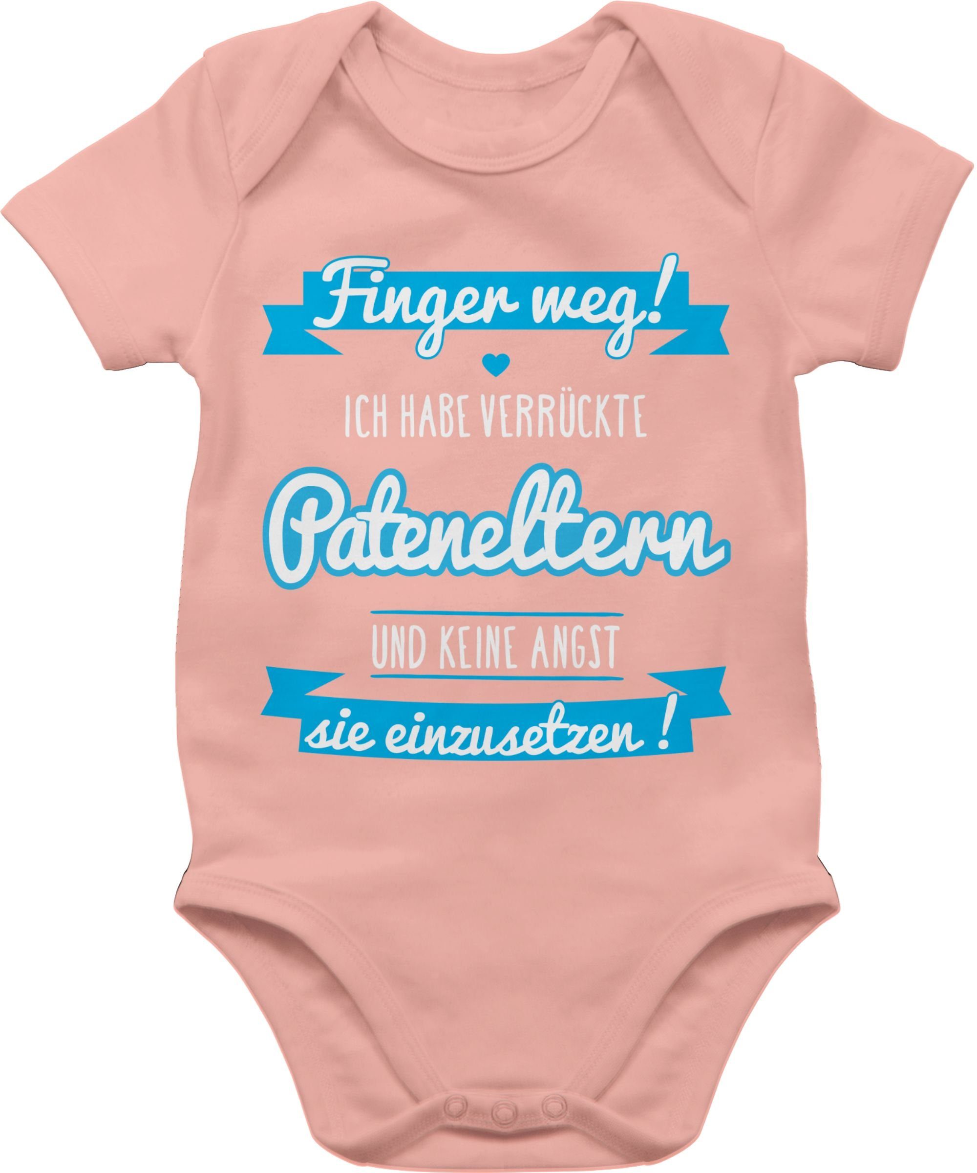 Shirtracer Shirtbody Finger weg! - Ich habe verrückte Pateneltern - blau Patenonkel Baby 3 Babyrosa