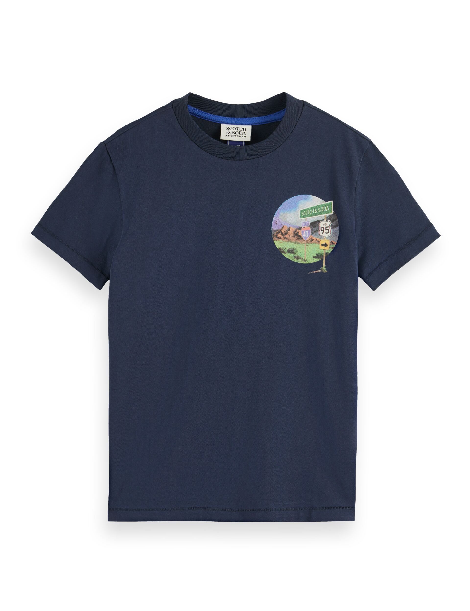 Print-Shirt SCOTCH & SODA Kinder Relaxed Artwork T-Shirt blau Rückenprint