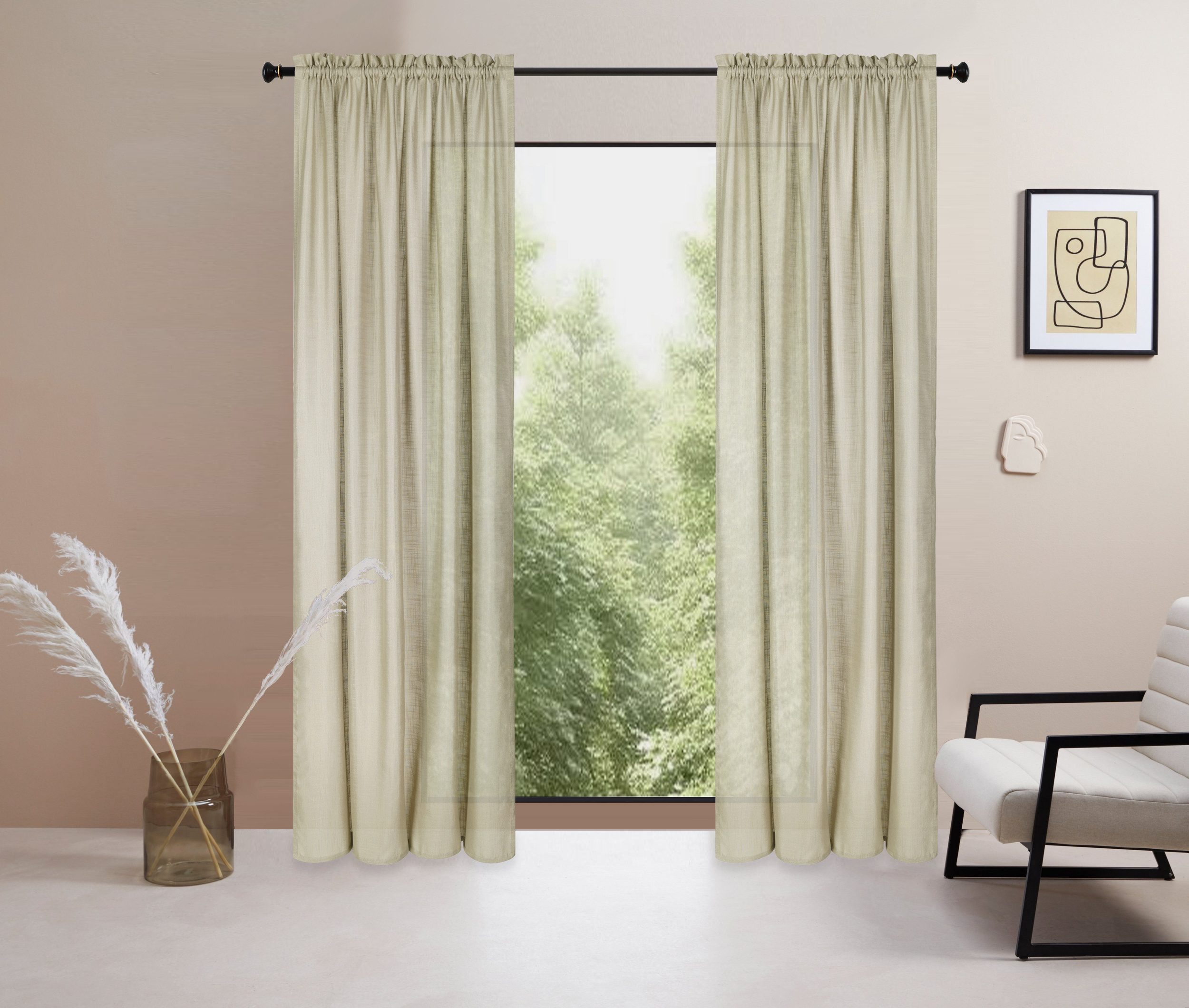 LeGer Home by Lena Gercke Gardine Marusha (1 St), Stangendurchzug, halbtran günstig online kaufen