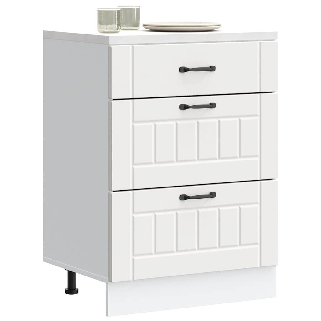 vidaXL Unterschrank 60 x 46 x 815 cm Küchen-Unterschrank Lucca Weiß Spanplatte