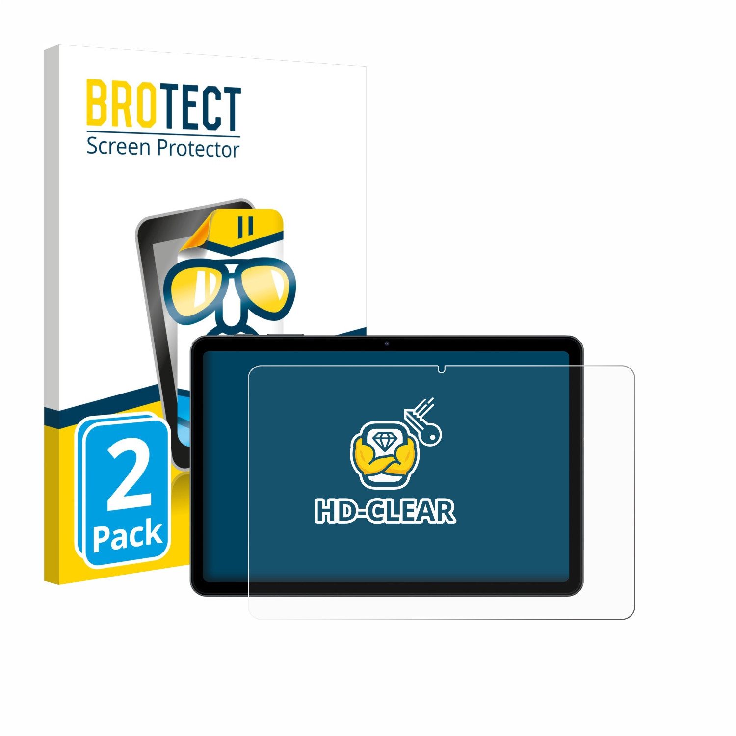 BROTECT Displayschutzfolie Schutzfolie für Tabwee T80 10.1", 2 Stück, Displayschutz Schutz Folie Klar Transparent