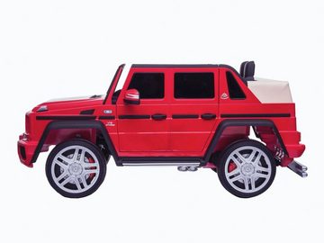 TPFLiving Elektro-Kinderauto Mercedes Maybach mit Fernbedienung - 2 x 12 Volt - 7Ah-Akku, Kinderfahrzeug mit Soft-Start und Bremsautomatik - Farbe: rot