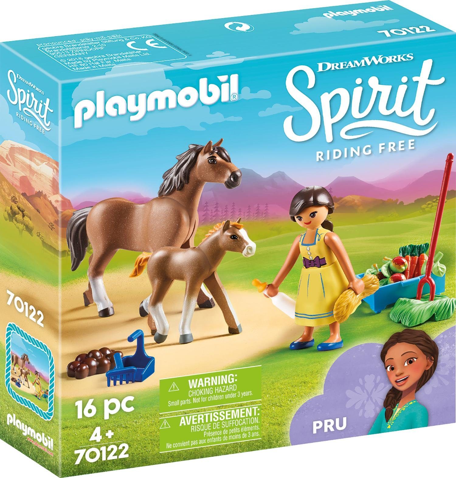 Image of Playmobil® Konstruktions-Spielset »Pru mit Pferd und Fohlen (70122), Spirit Riding Free«, Made in Europe