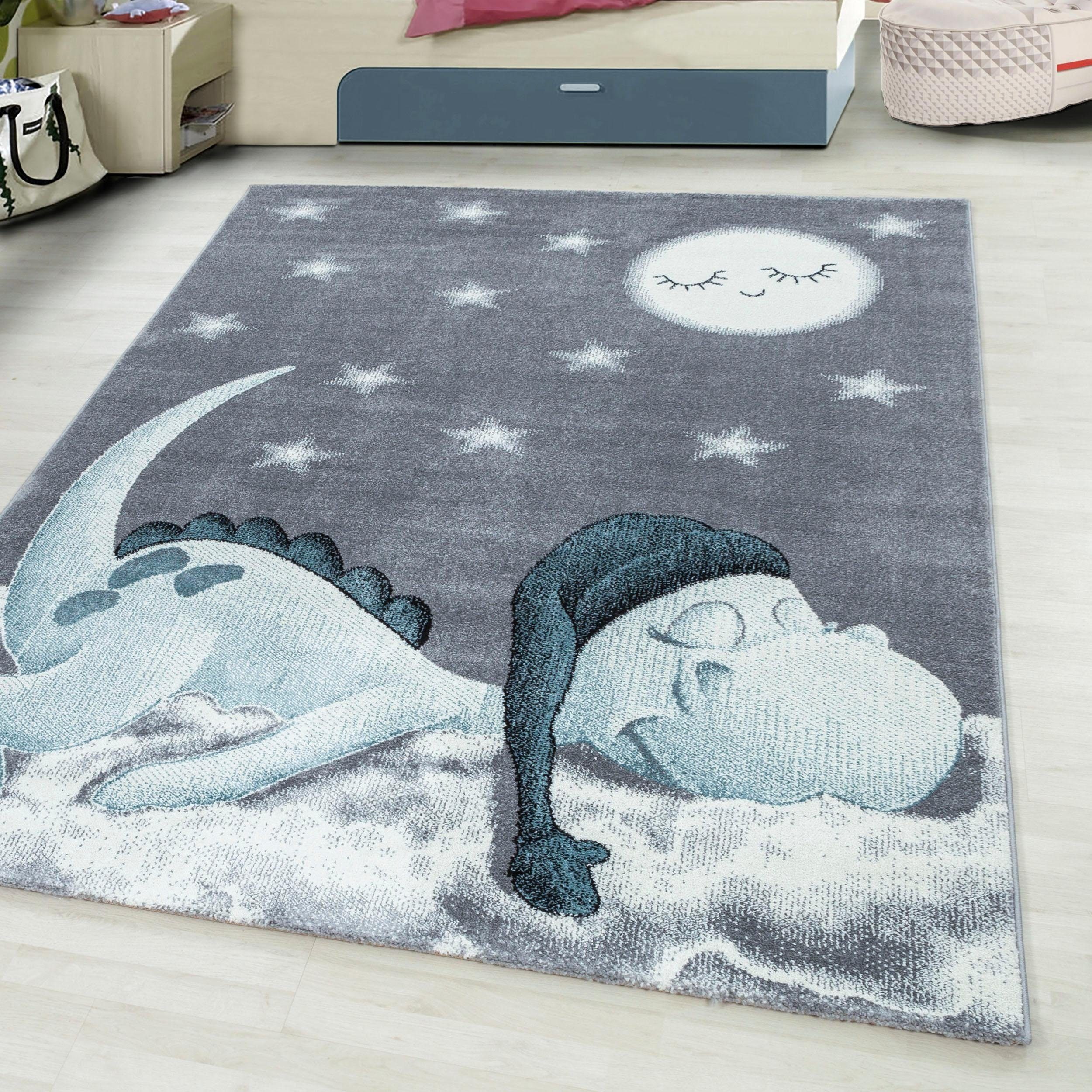 Ayyildiz Teppiche Kinderteppich Bambi 840, auch in rund erhältlich, rechteckig, Höhe: 11 mm, auch in rund, Drachen Motiv, Kurzflor