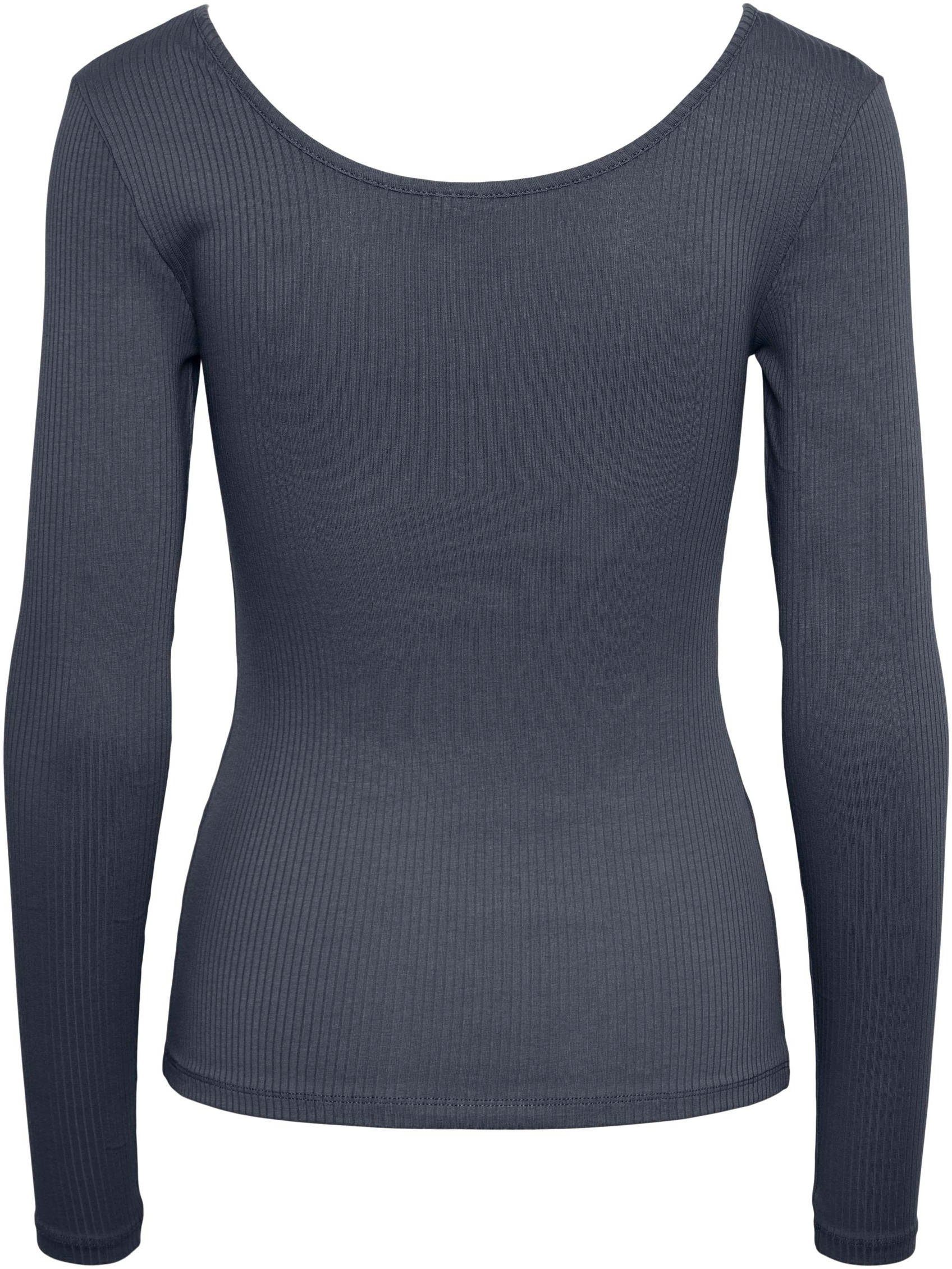 pieces Langarmshirt PCKITTE LS TOP NOOS BC Baumwollmischung, slim fit