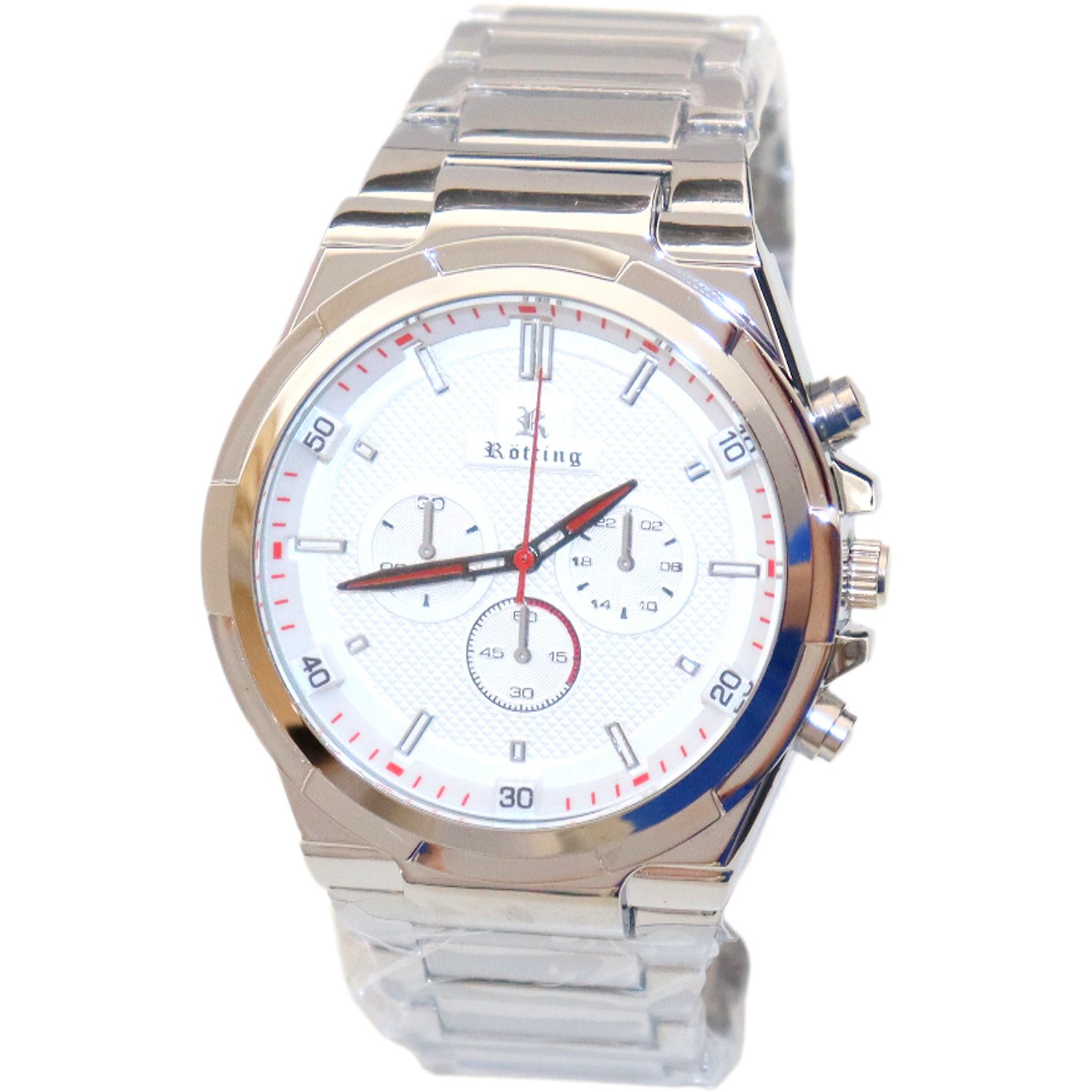 Rötting Design Quarzuhr Herrenuhr weißes Ziffernblatt in Chrono-Look Design günstig online kaufen