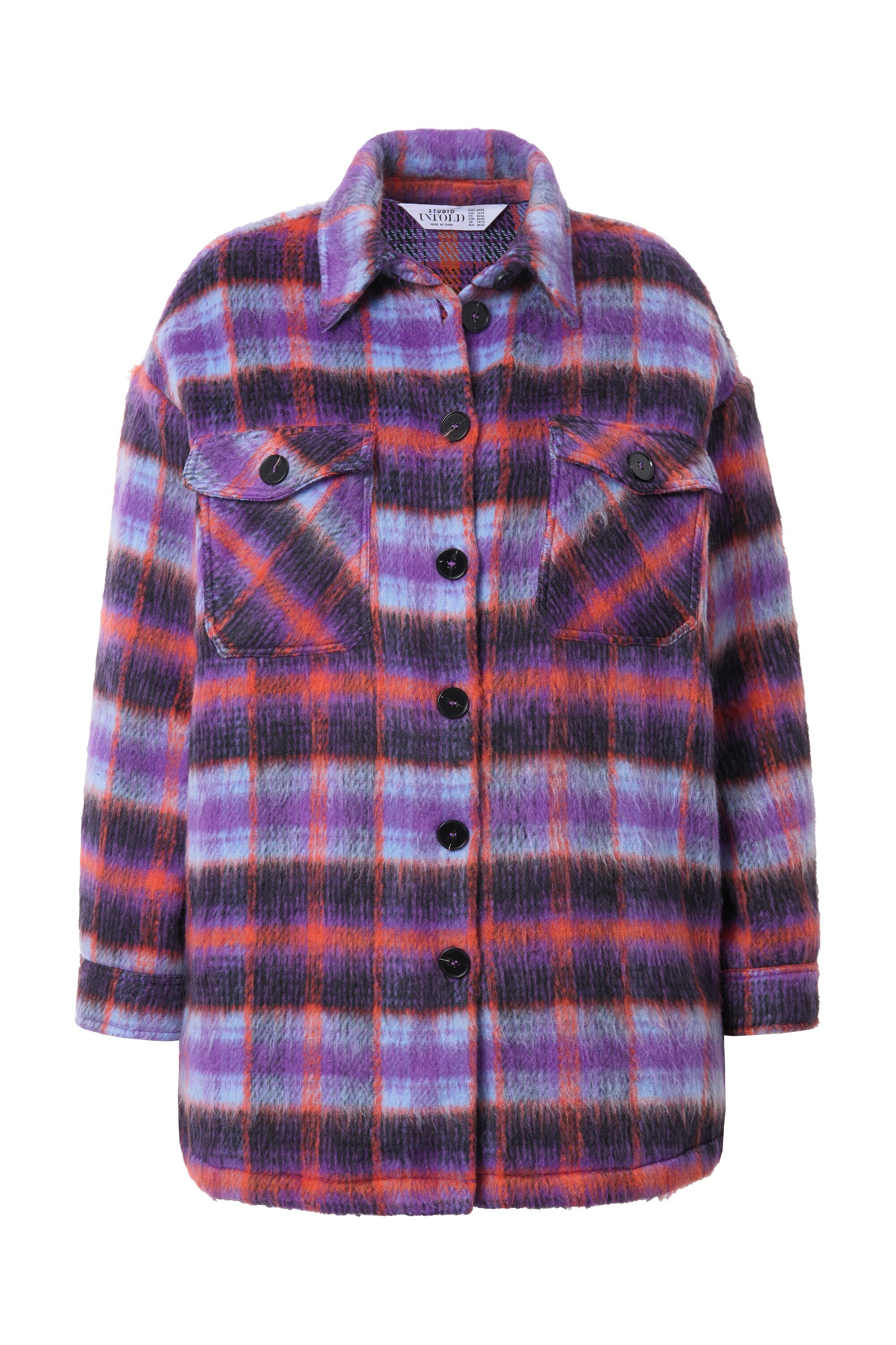 Studio Untold Sommerjacke Karo-Hemdjacke oversized Langarm günstig online kaufen