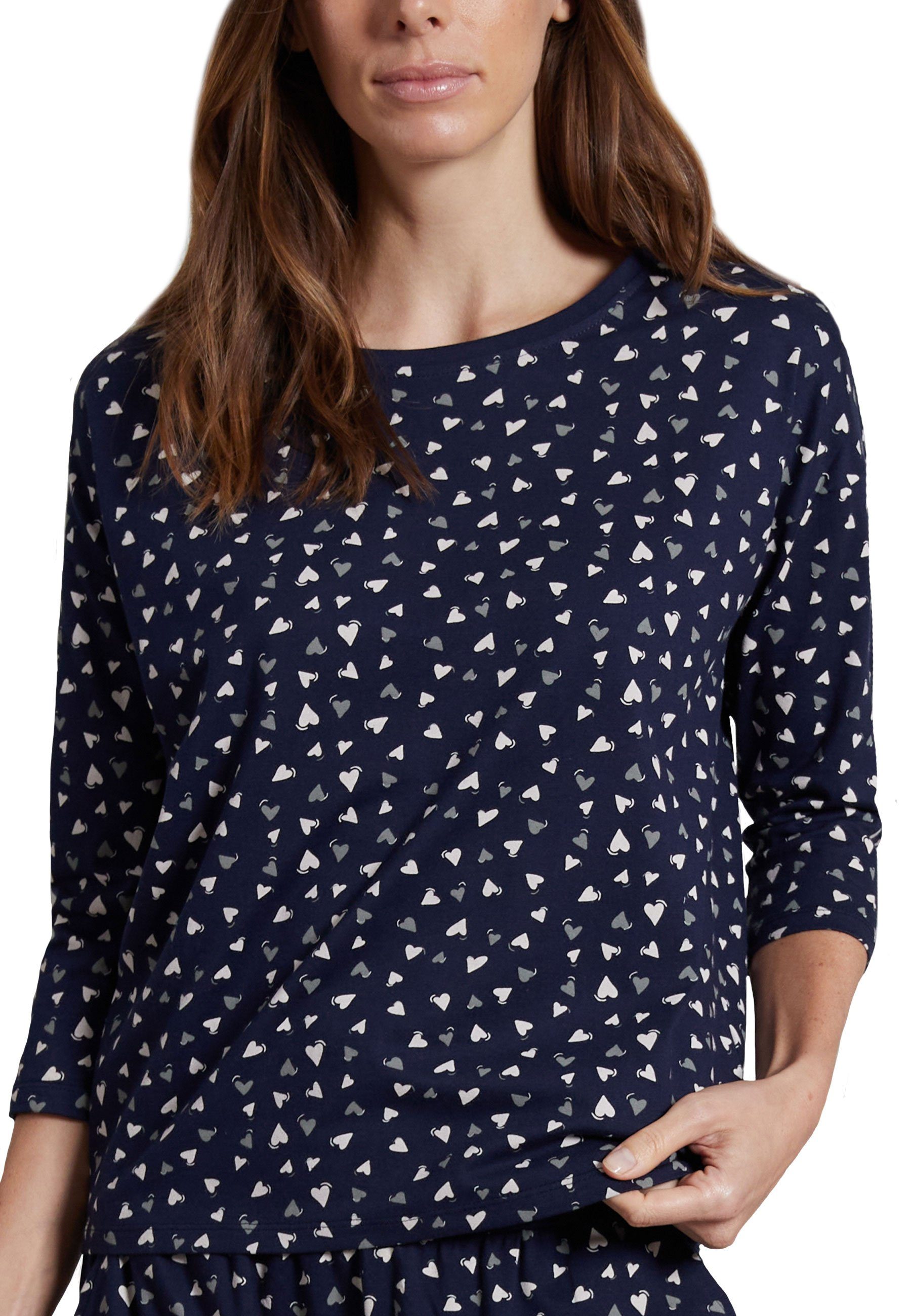 bedruckt Sleepshirt Damen (1-tlg), TOM Shirt weich weich glatt, TAILOR TAILOR fließend, elastisch, blau / Haptik: TOM Optik:
