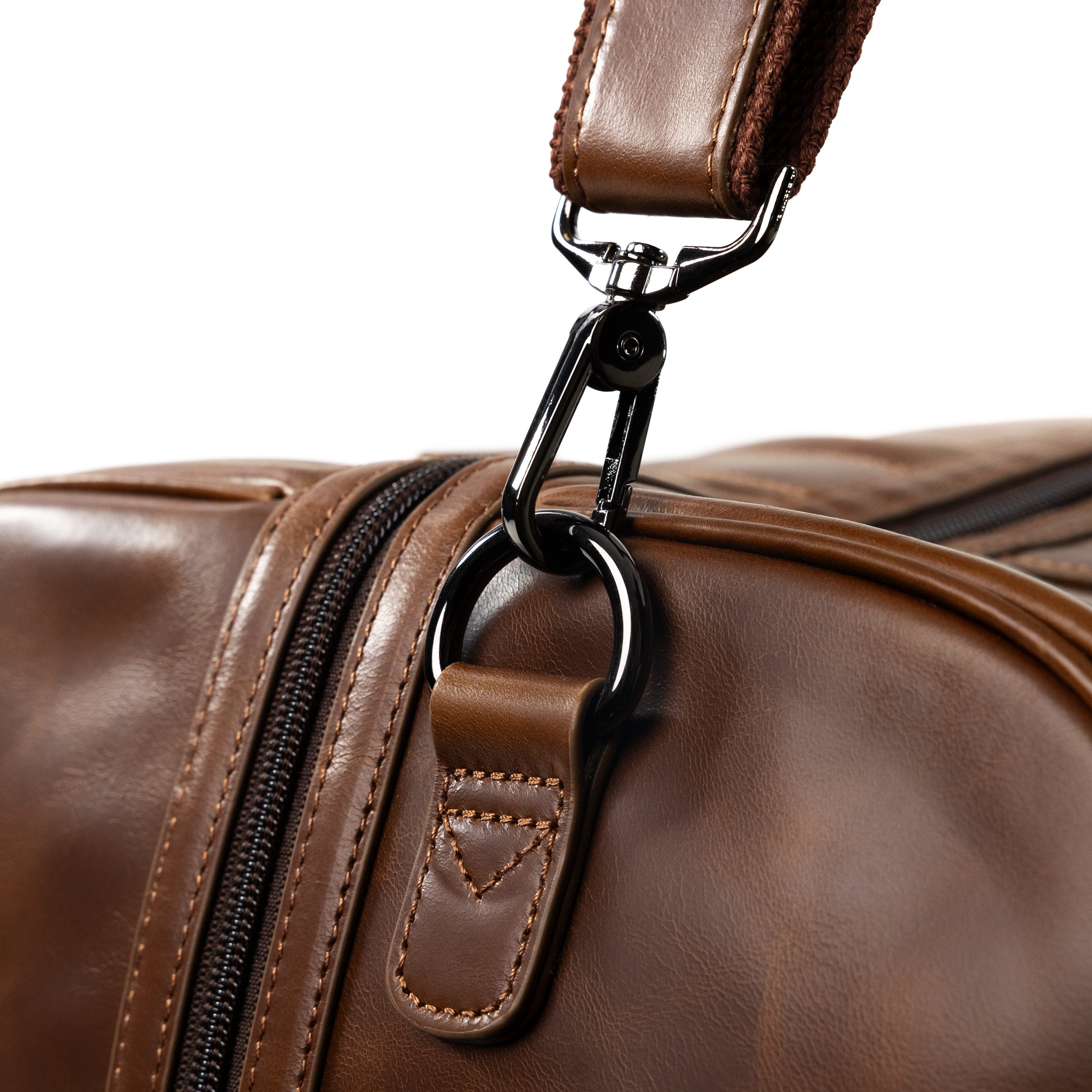 Gentlemen's Weekender Heidelberg - Hochwertige Handgepäck-Tasche für Reisen & Business, Spanisches Echtleder, mit Schultergurt und Trackerfach
